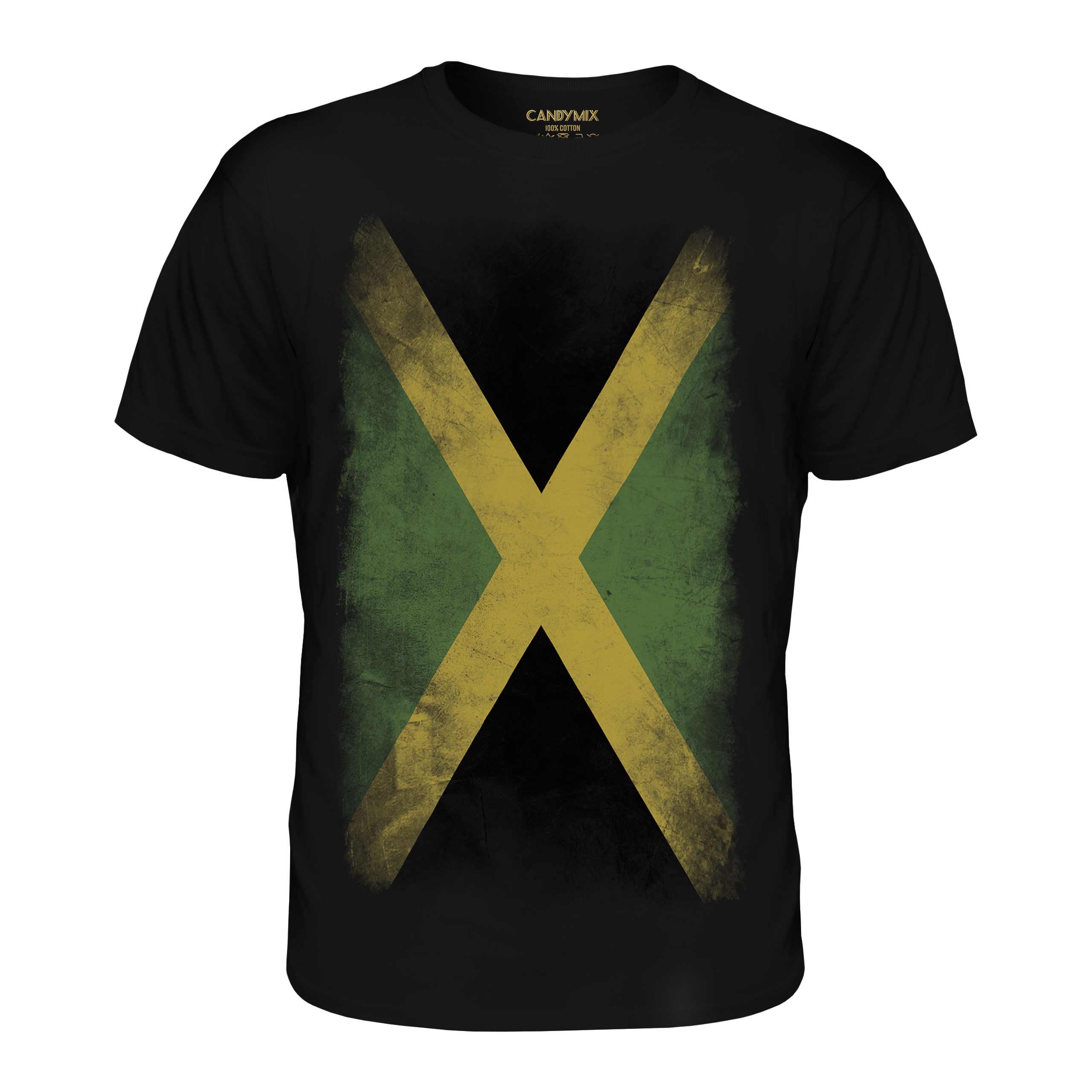 JAMAICA FADED FLAG MENS TSHIRT TEE TOP JAMAICAN SHIRT FOOTBALL JERSEY