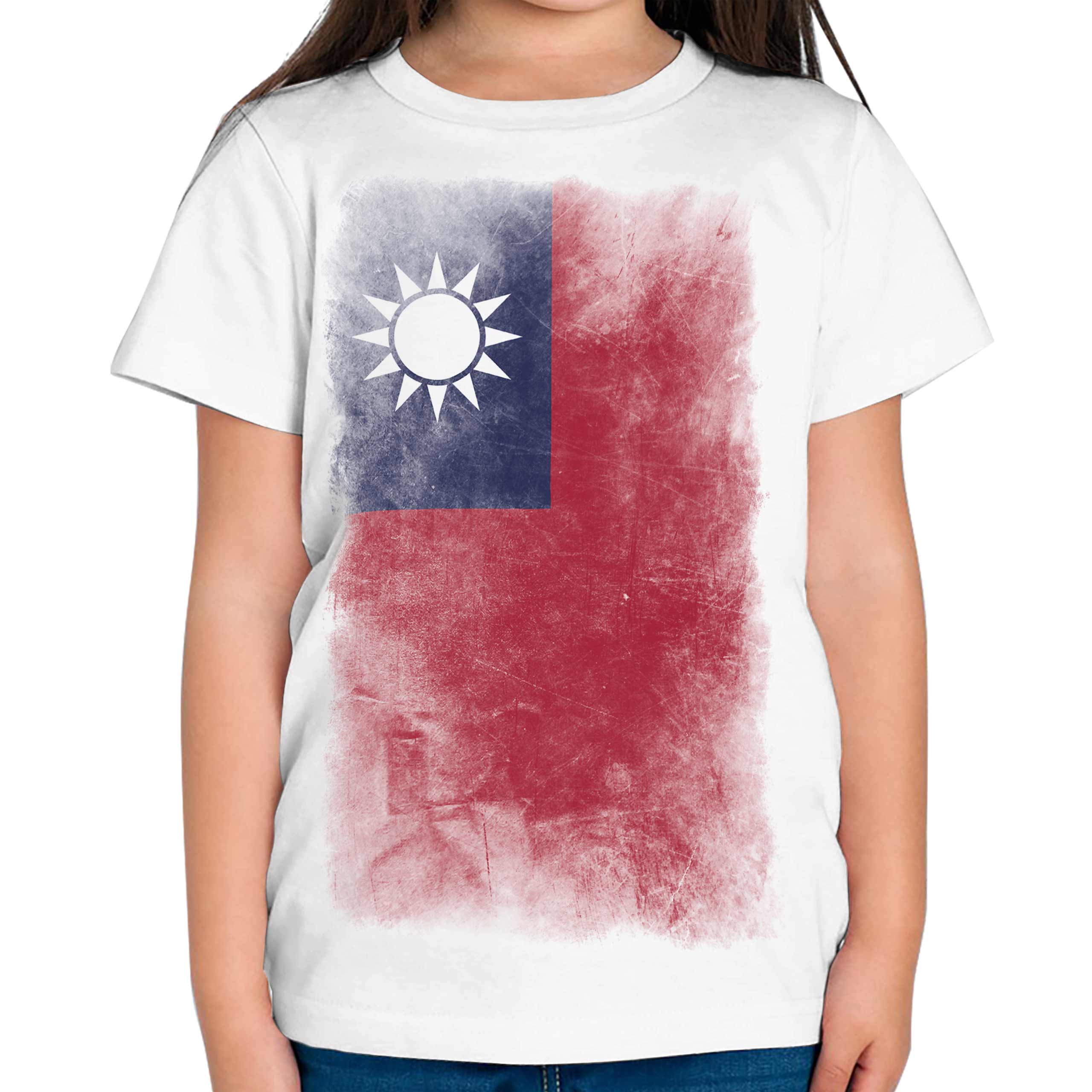 TAIWAN FADED FLAG KIDS T-SHIRT TEE TOP ZH?NGHUÁ MÍNGUÓ TAIWANESE TÁIWAN SHIRT - Picture 2 of 16