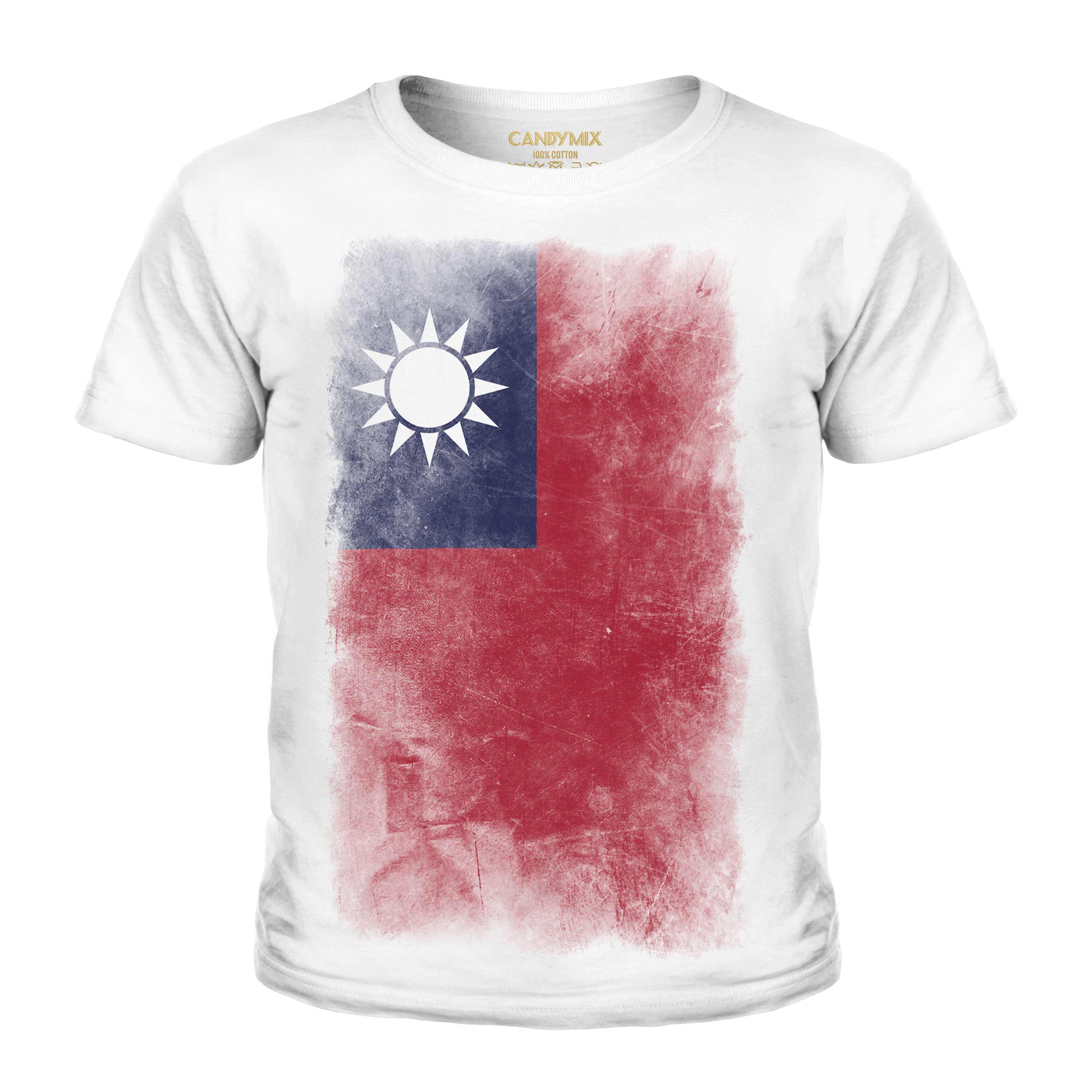 TAIWAN FADED FLAG KIDS T-SHIRT TEE TOP ZH?NGHUÁ MÍNGUÓ TAIWANESE TÁIWAN SHIRT - Picture 3 of 16