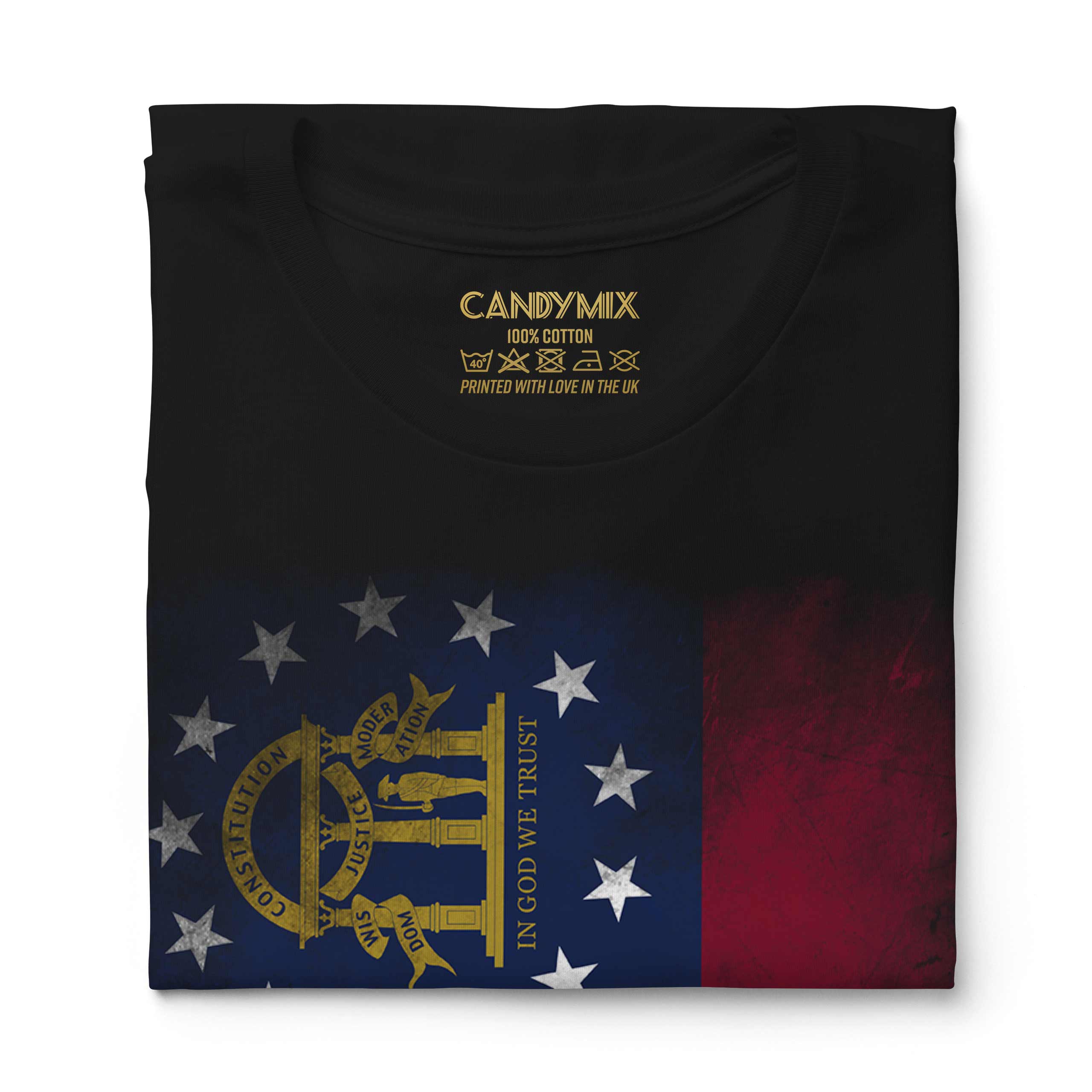 GEORGIA STATE FADED FLAG LADIES T-SHIRT TEE TOP GEORGIAN SHIRT JERSEY GIFT - Picture 10 of 21