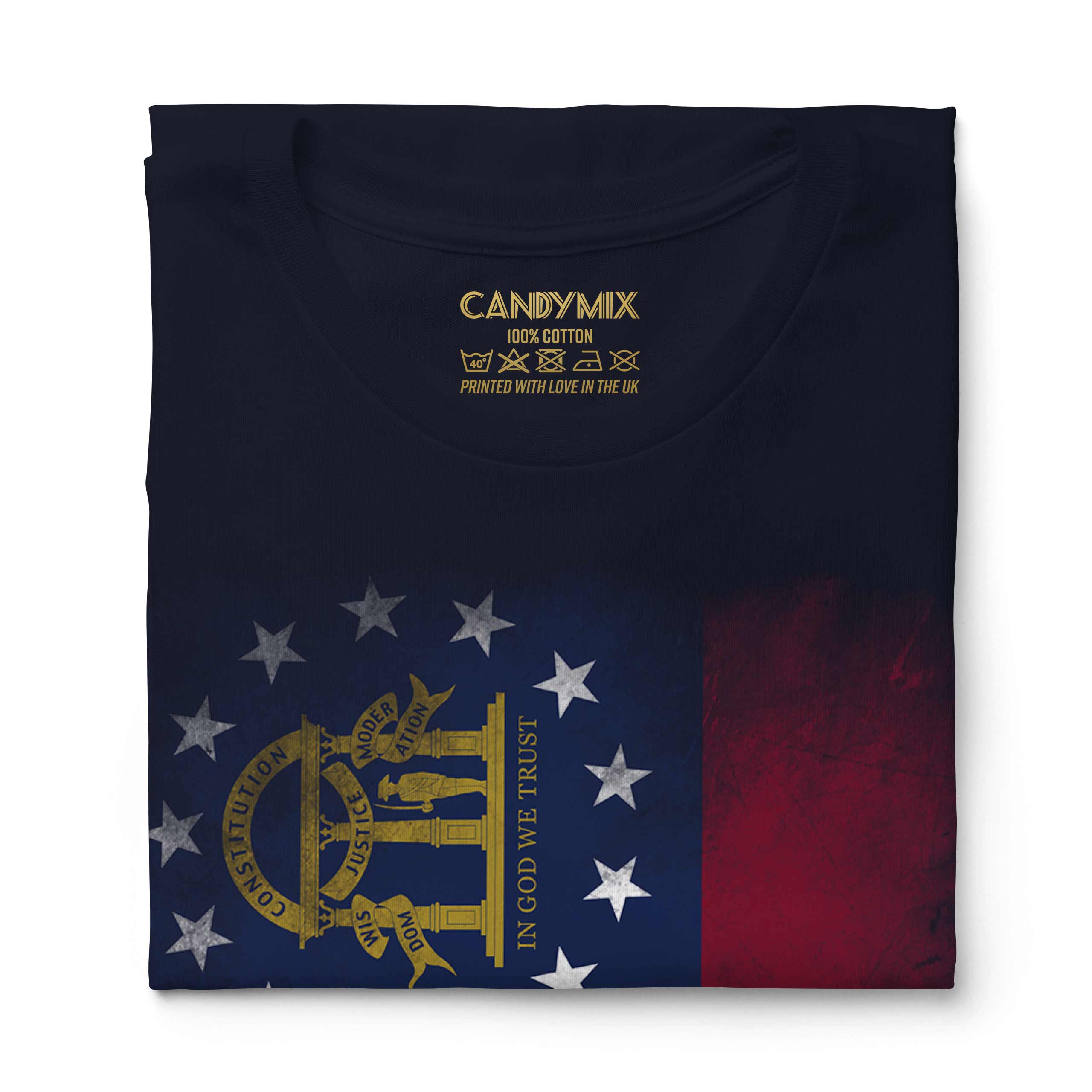 GEORGIA STATE FADED FLAG LADIES T-SHIRT TEE TOP GEORGIAN SHIRT JERSEY GIFT - Picture 20 of 21