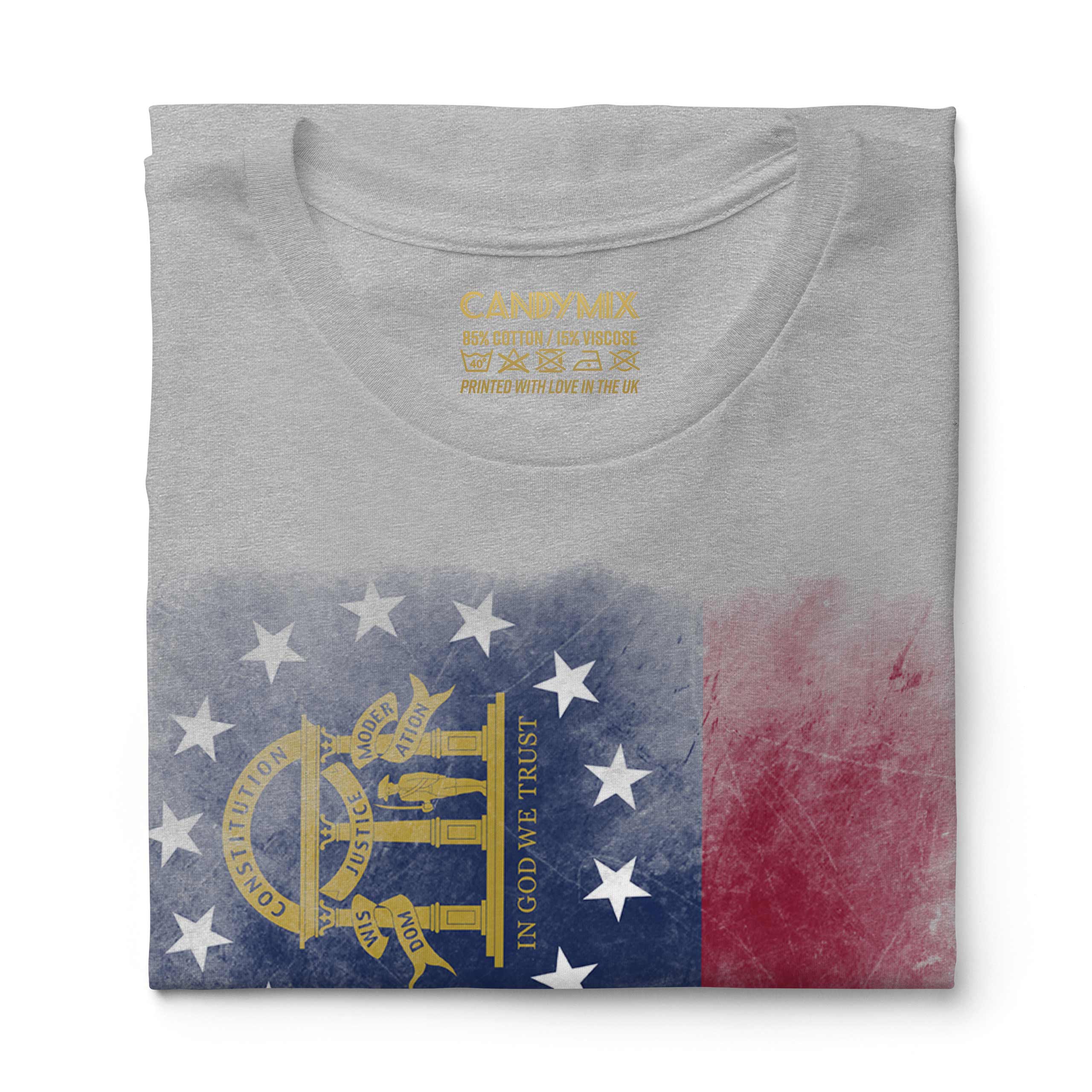 GEORGIA STATE FADED FLAG LADIES T-SHIRT TEE TOP GEORGIAN SHIRT JERSEY GIFT - Picture 15 of 21
