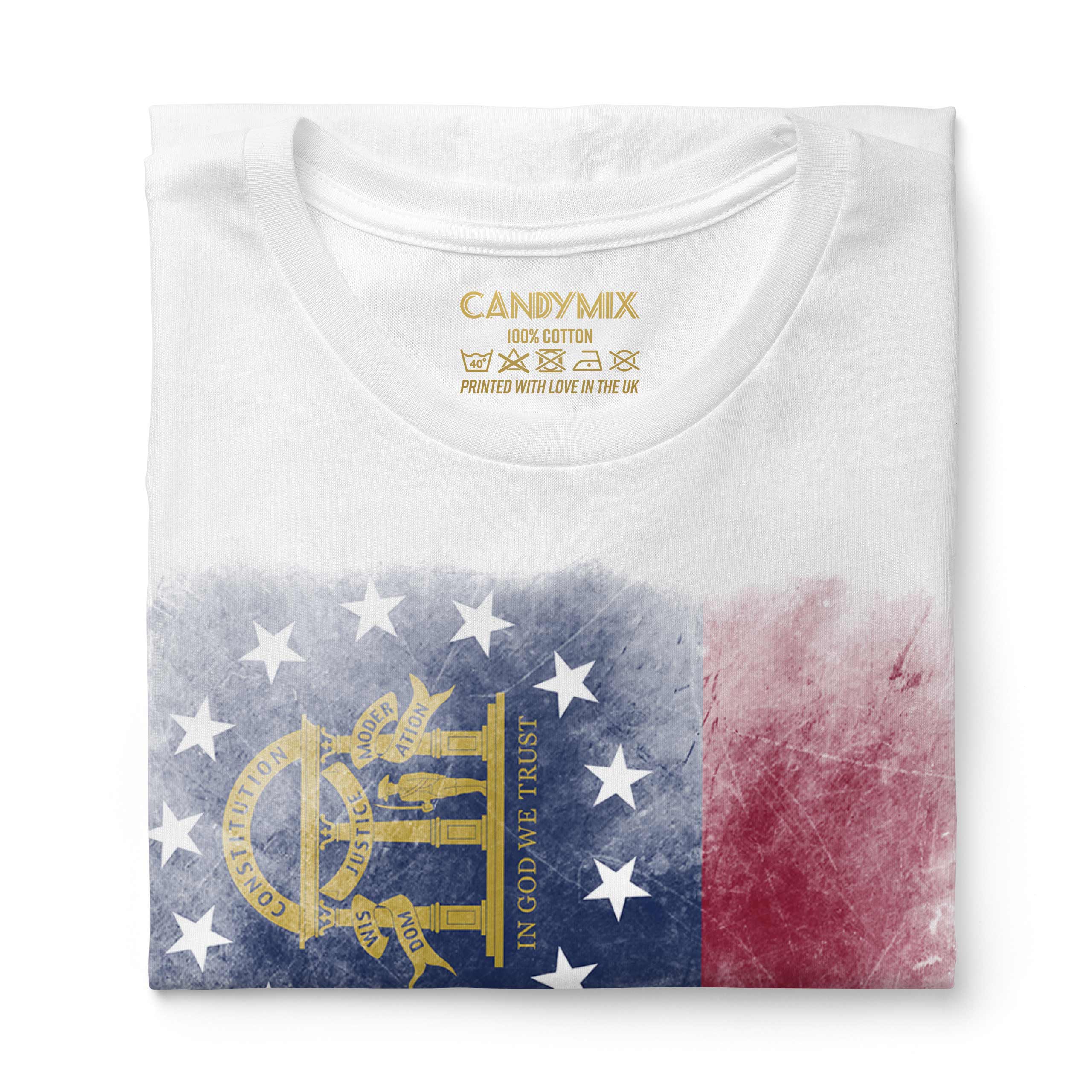 GEORGIA STATE FADED FLAG LADIES T-SHIRT TEE TOP GEORGIAN SHIRT JERSEY GIFT - Picture 5 of 21