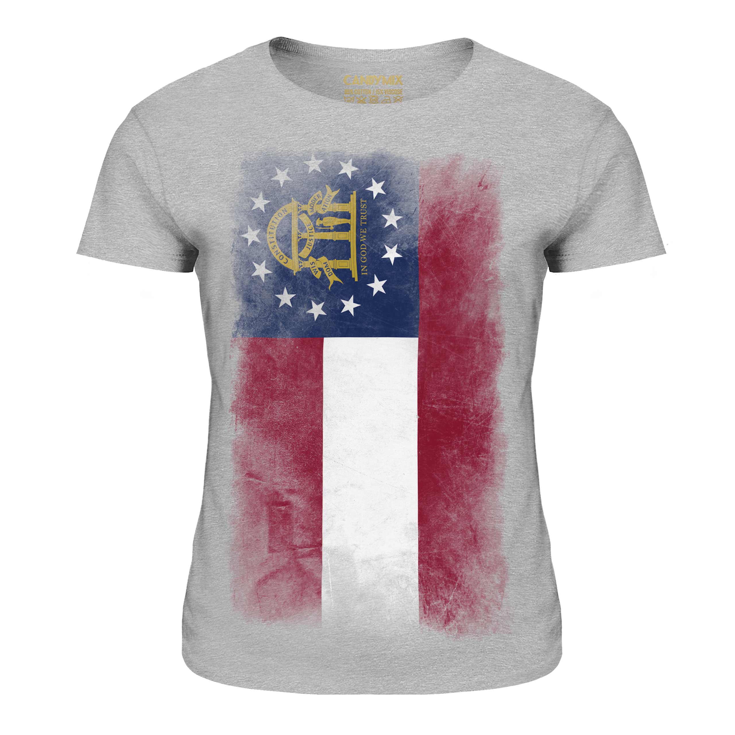 GEORGIA STATE FADED FLAG LADIES T-SHIRT TEE TOP GEORGIAN SHIRT JERSEY GIFT - Picture 13 of 21