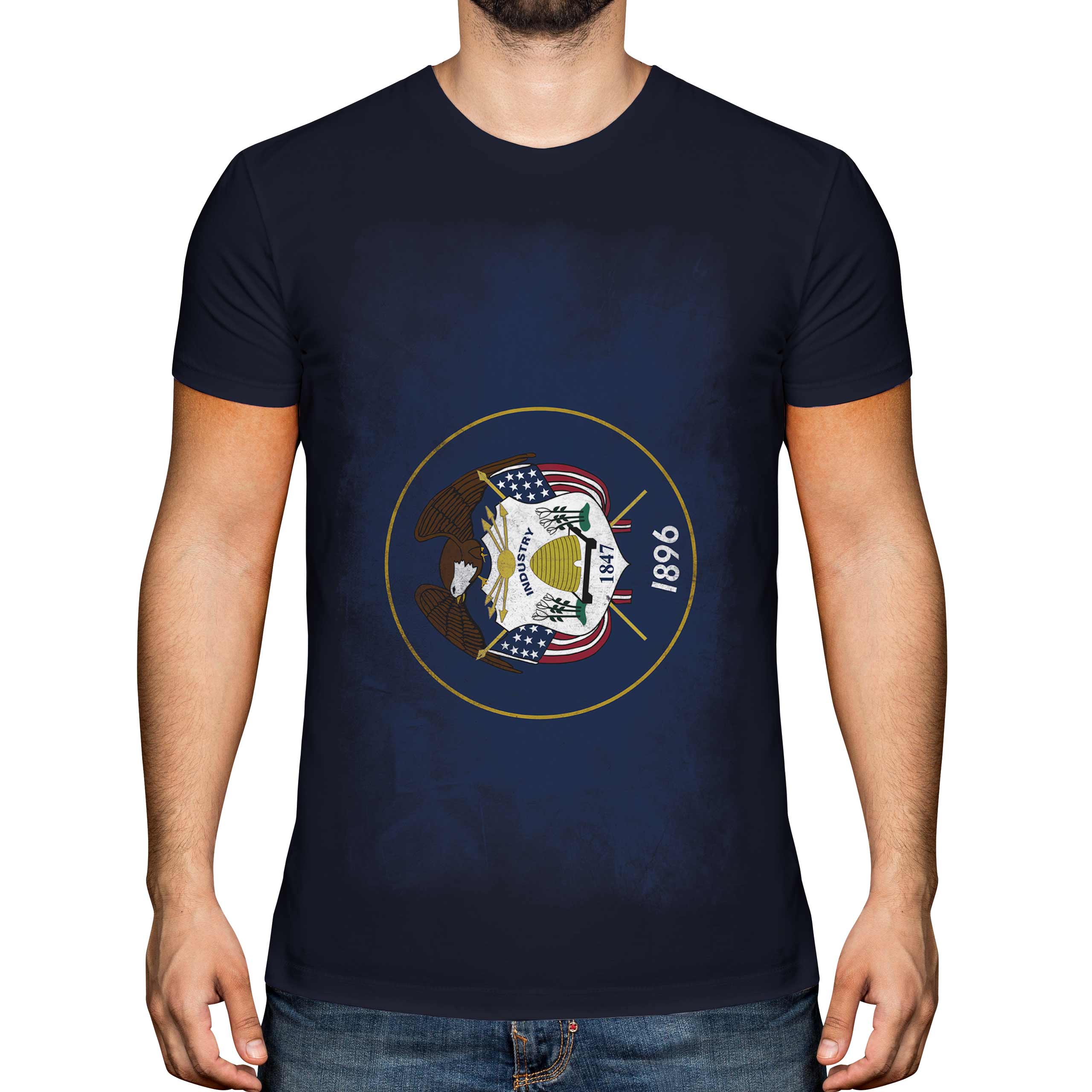 UTAH STATE FADED FLAG HERREN T-SHIRT TEE TOP UTAHN SHIRT JERSEY GESCHENK - Bild 17 von 21