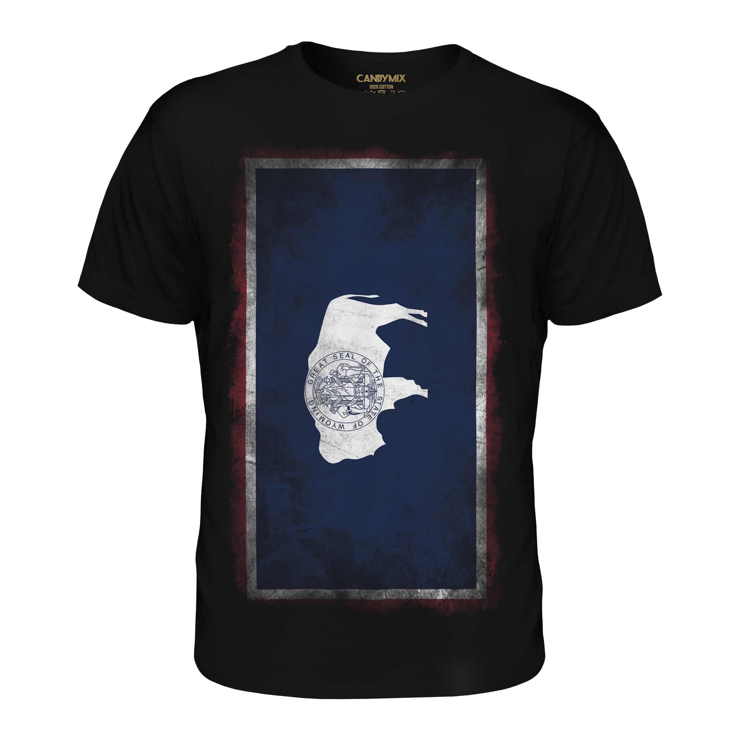 WYOMING STATE FADED FLAG MENS T-SHIRT TEE TOP WYOMINGITE SHIRT JERSEY GIFT - Picture 8 of 21