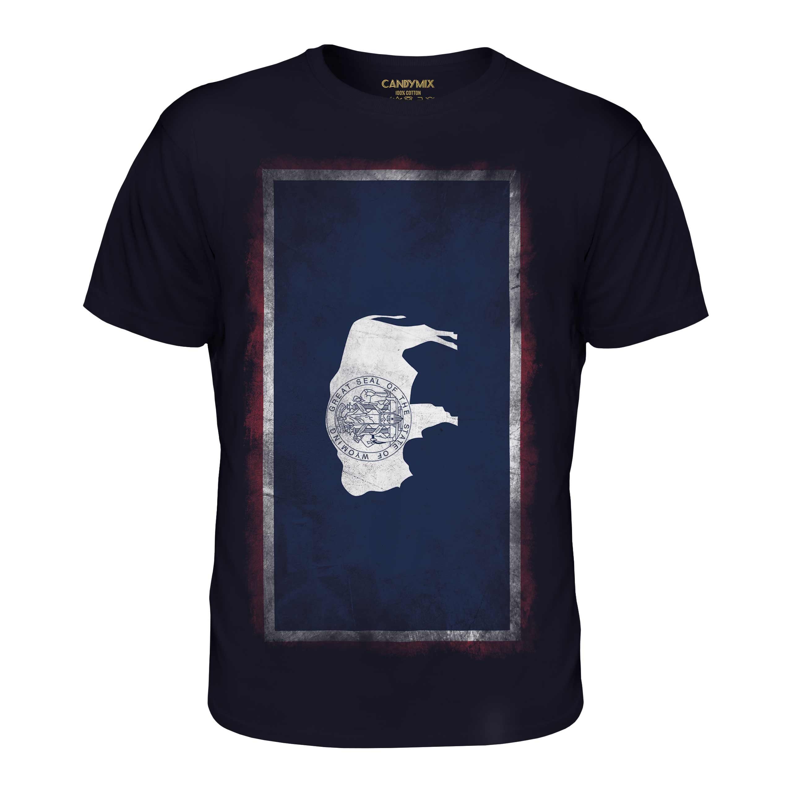 WYOMING STATE FADED FLAG MENS T-SHIRT TEE TOP WYOMINGITE SHIRT JERSEY GIFT - Picture 18 of 21