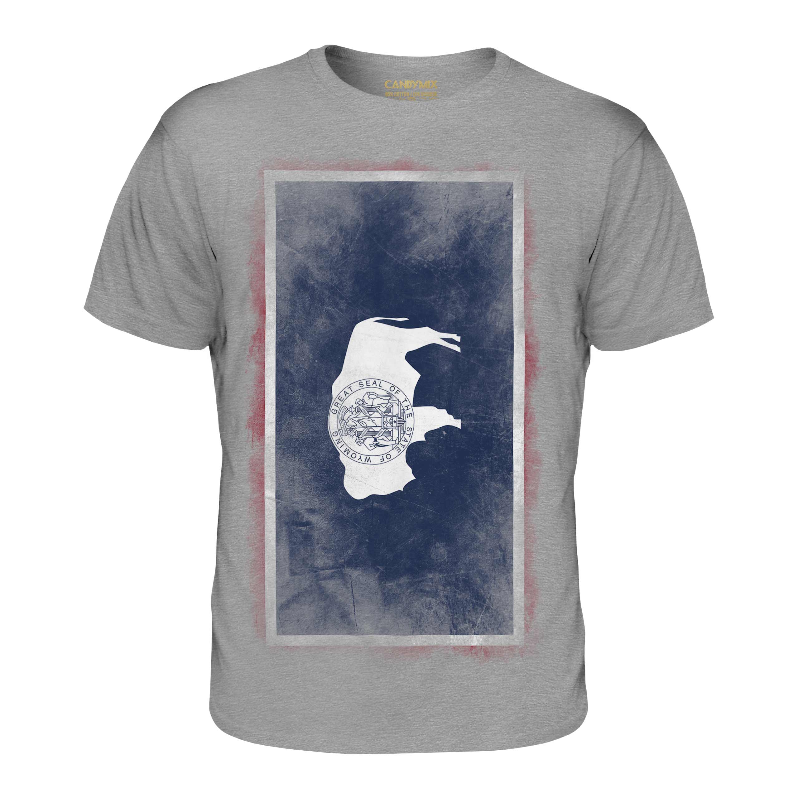 WYOMING STATE FADED FLAG MENS T-SHIRT TEE TOP WYOMINGITE SHIRT JERSEY GIFT - Picture 13 of 21