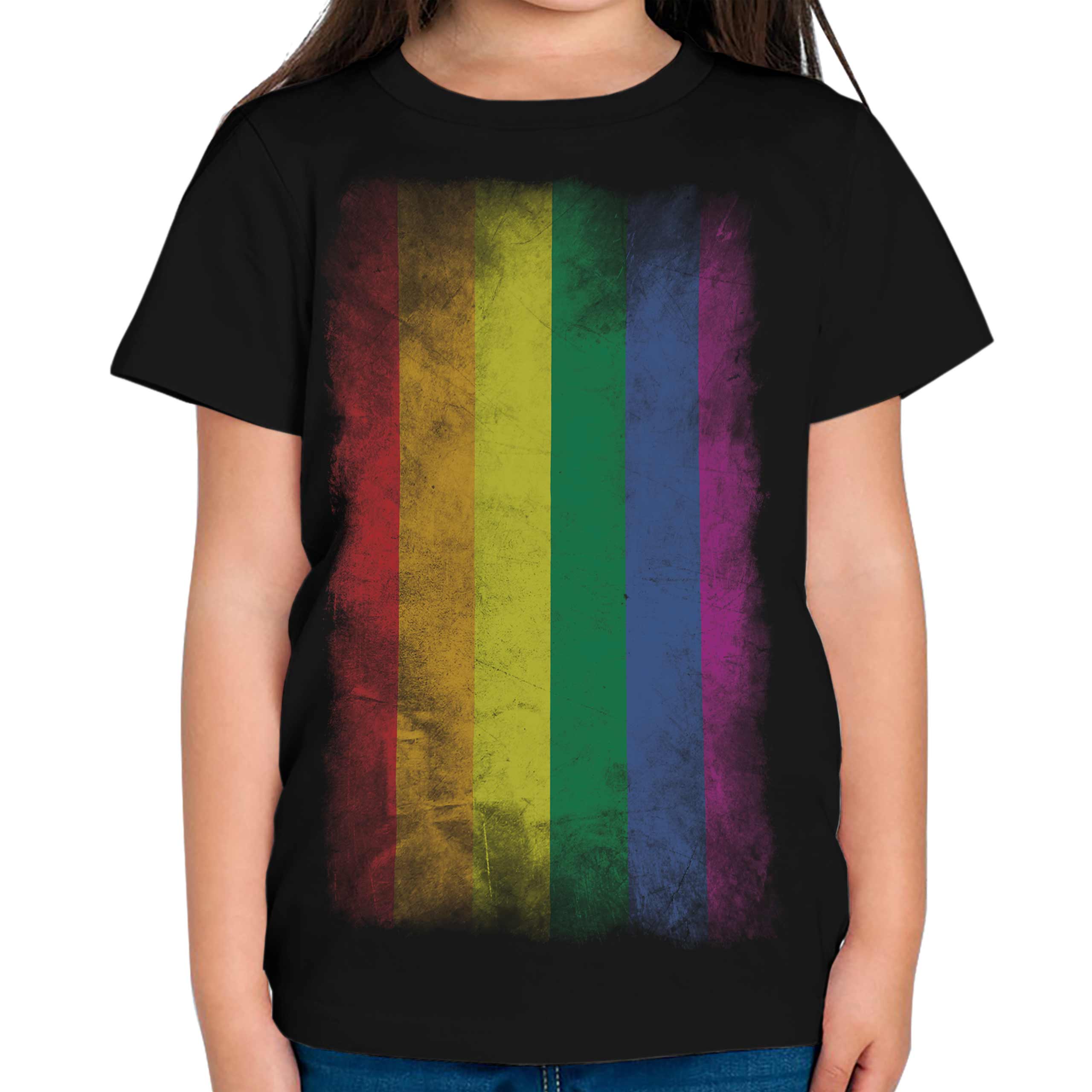 GAY PRIDE FADED FLAG KIDS T-SHIRT TEE TOP RAINBOW LGBT GIFT CLOTHING  CLOTHES | eBay