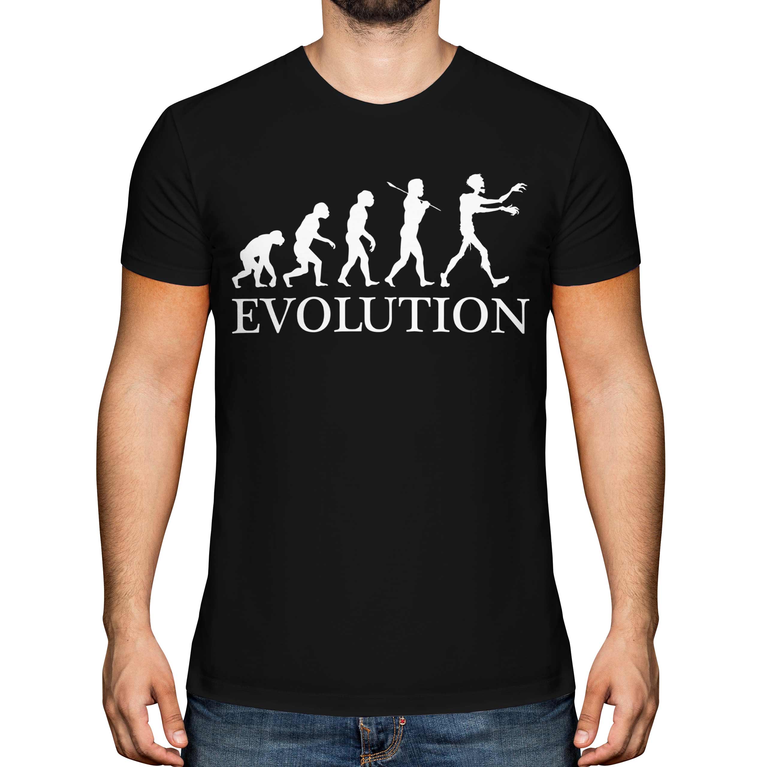 ZOMBIE EVOLUTION OF MAN MENS T-SHIRT TEE TOP GIFT APOCALYPSE HALLOWEEN KILLING