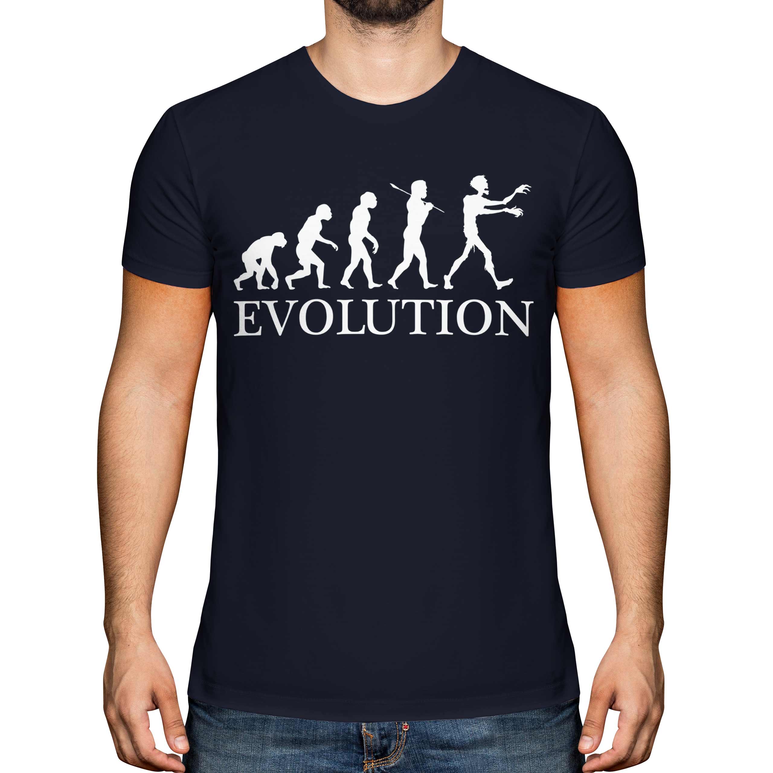 ZOMBIE EVOLUTION OF MAN MENS T-SHIRT TEE TOP GIFT APOCALYPSE HALLOWEEN KILLING