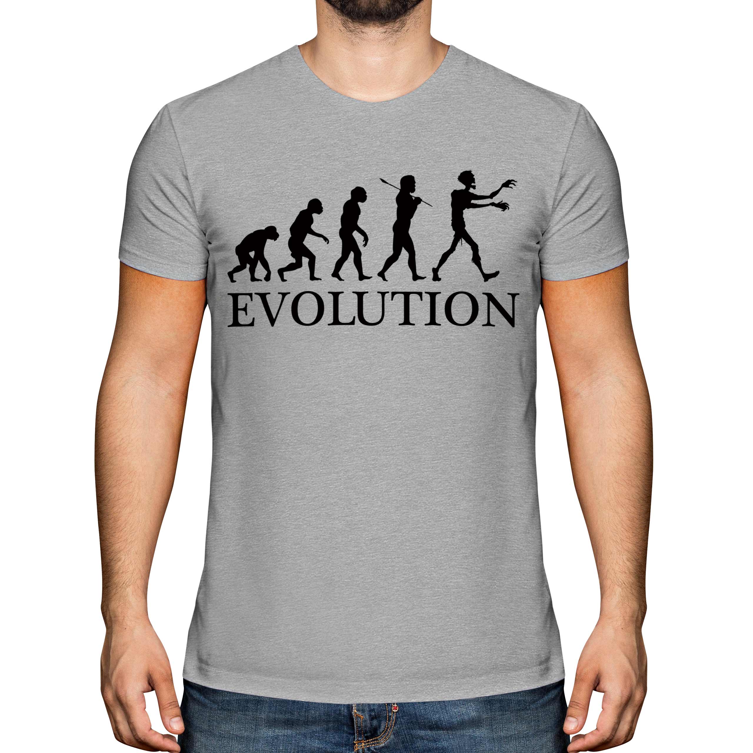 ZOMBIE EVOLUTION OF MAN MENS T-SHIRT TEE TOP GIFT APOCALYPSE HALLOWEEN KILLING