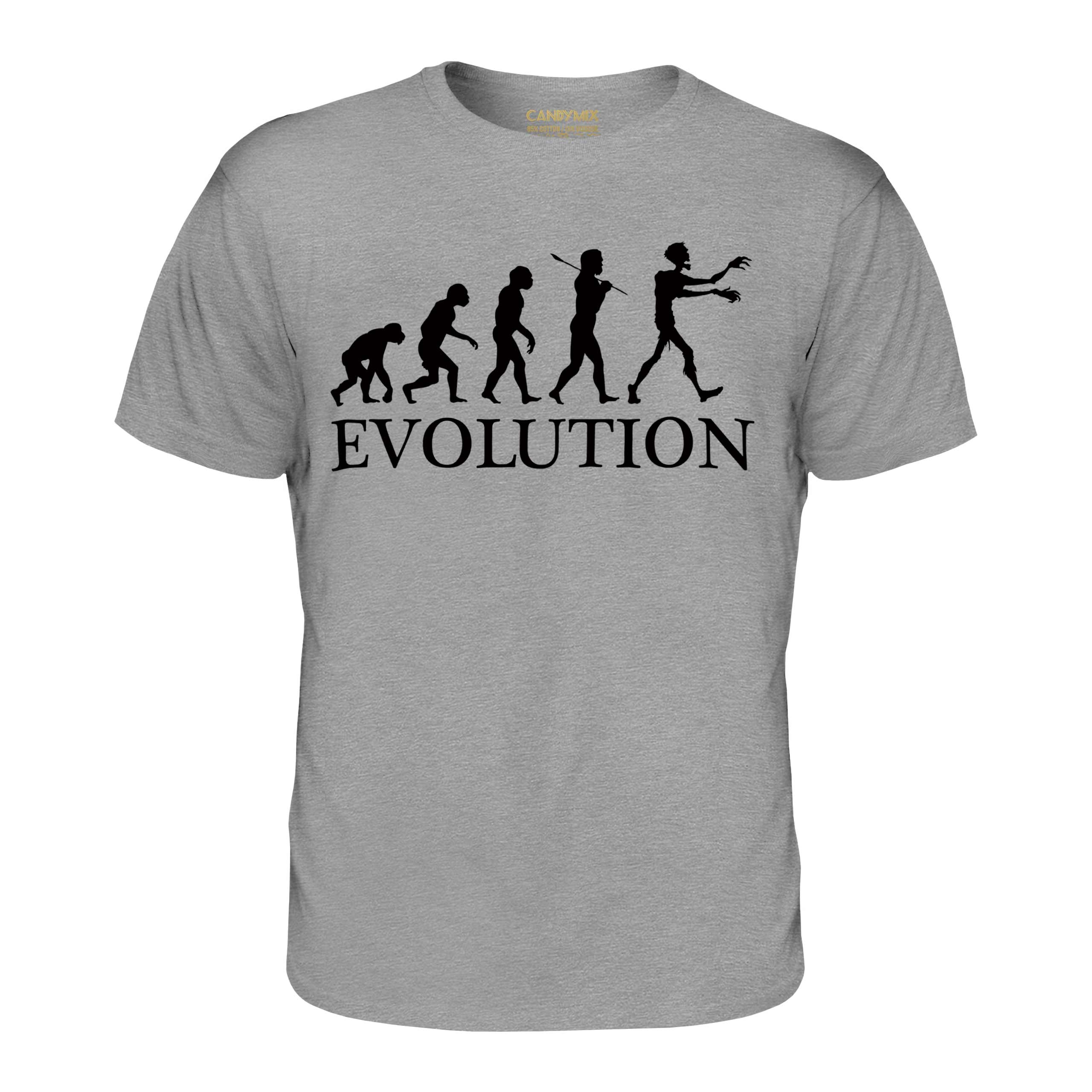 ZOMBIE EVOLUTION OF MAN MENS T-SHIRT TEE TOP GIFT APOCALYPSE HALLOWEEN KILLING