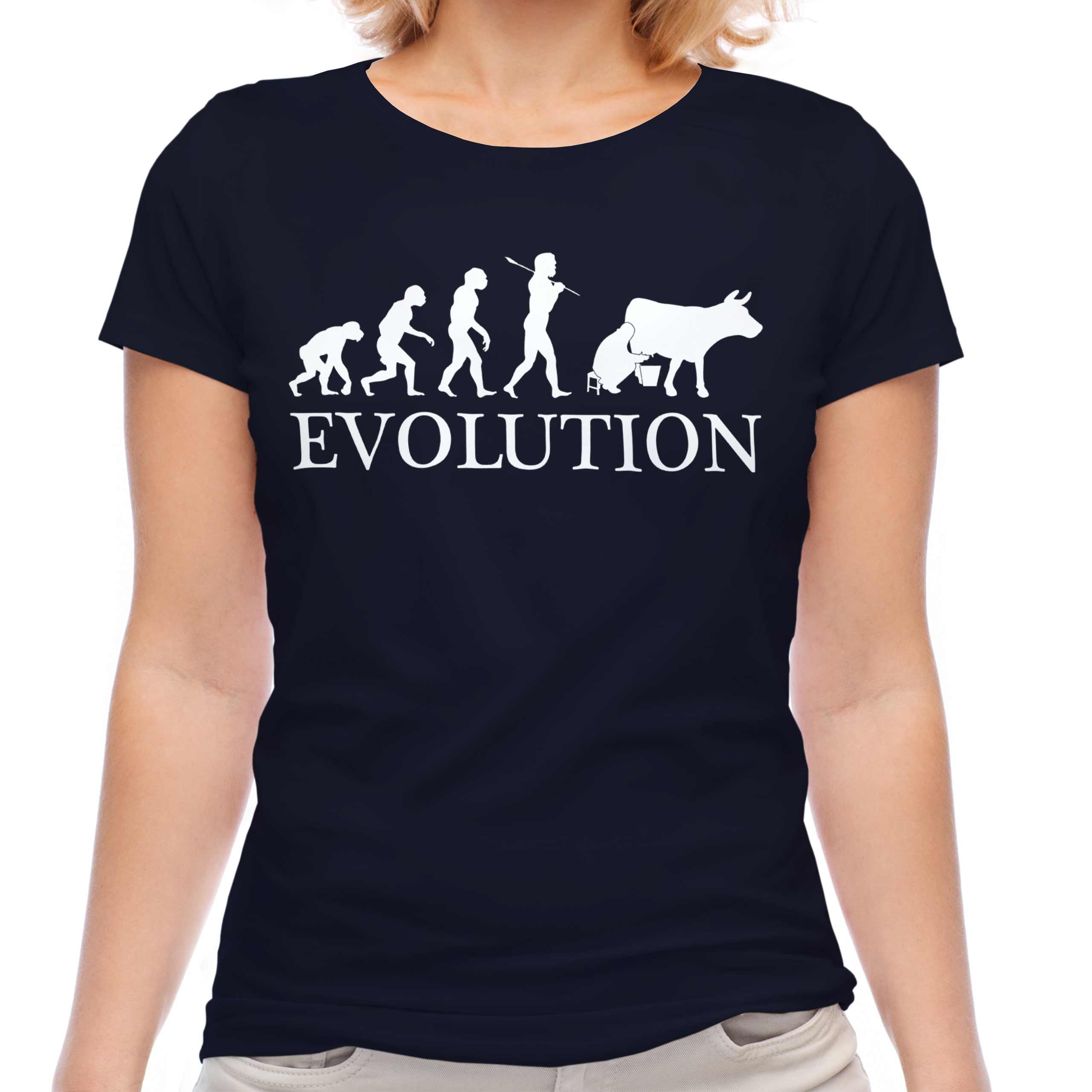 COW FARMER EVOLUTION LADIES T-SHIRT TEE TOP GIFT GIFT S MILKING - Picture 17 of 21