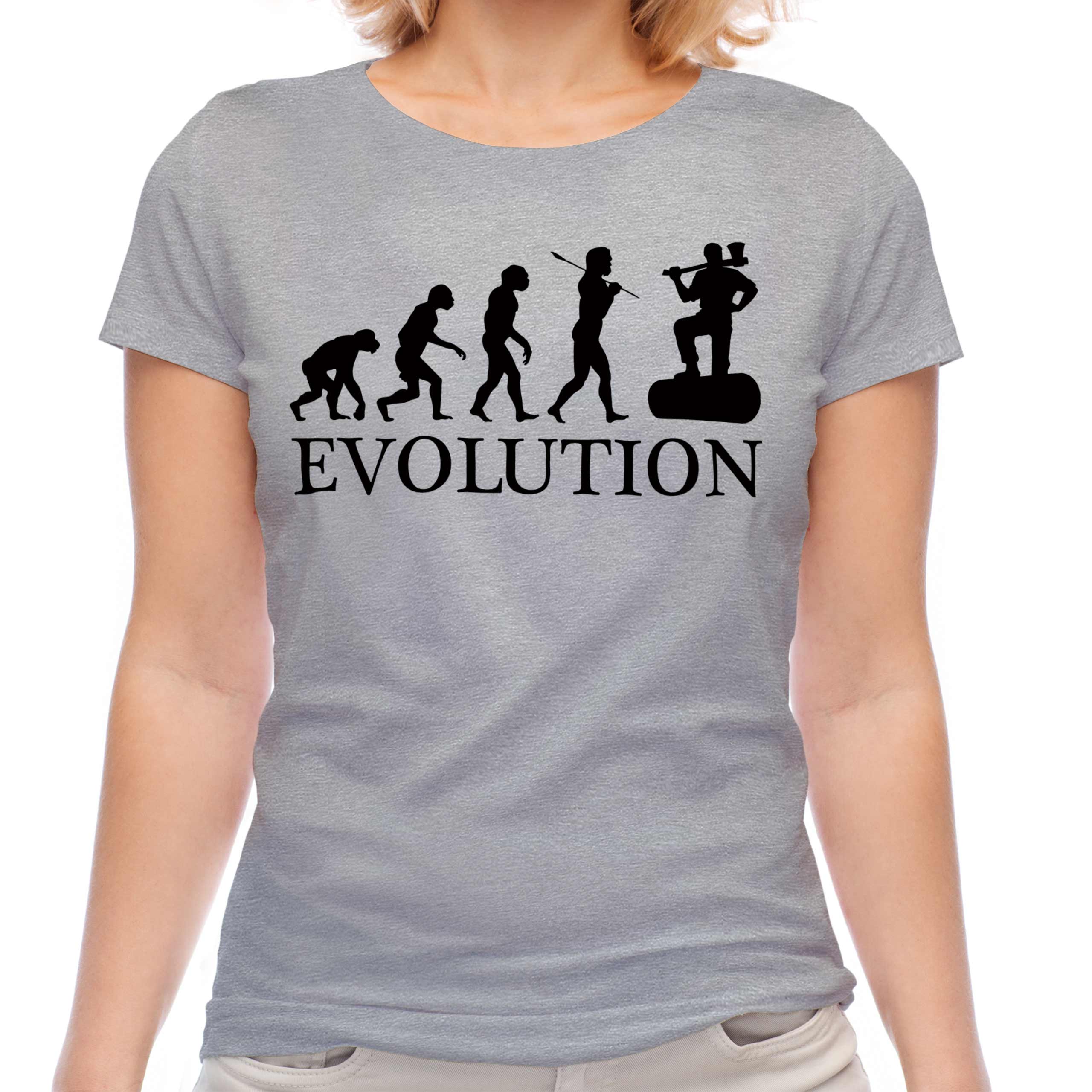 LUMBERJACK EVOLUTION LADIES T-SHIRT TEE TOP GIFT AXE WOOD CHOPPER