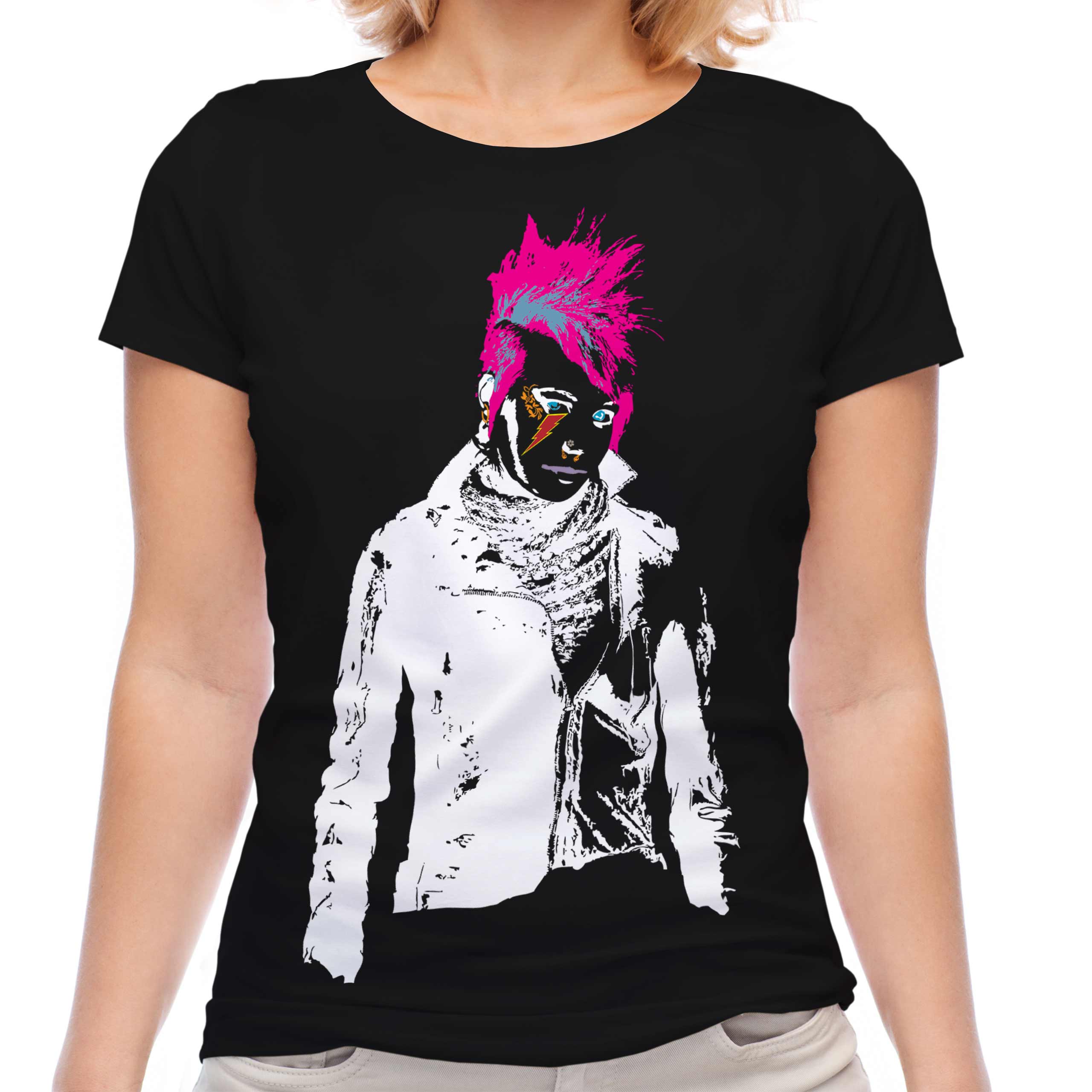 Modello In Bianco Della Maglietta - Lerciume, Ragazza Punk Della Roccia Pronta Per La Vostra Progettazione Image130871271