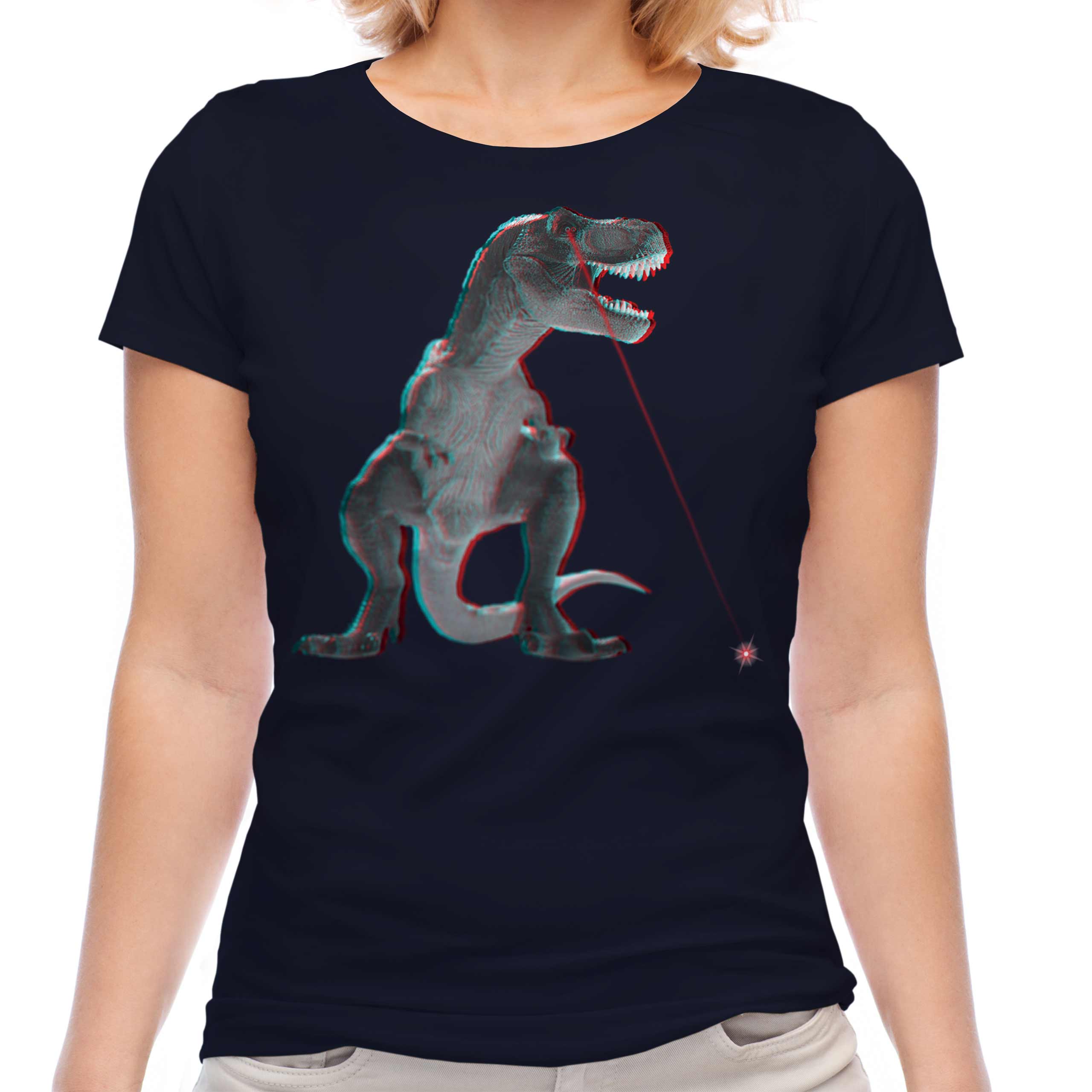 T-REX LASER 3D LADIES T-SHIRT TEE TOP GIFT DINOSAUR SCIENCE FICTION - Picture 17 of 21
