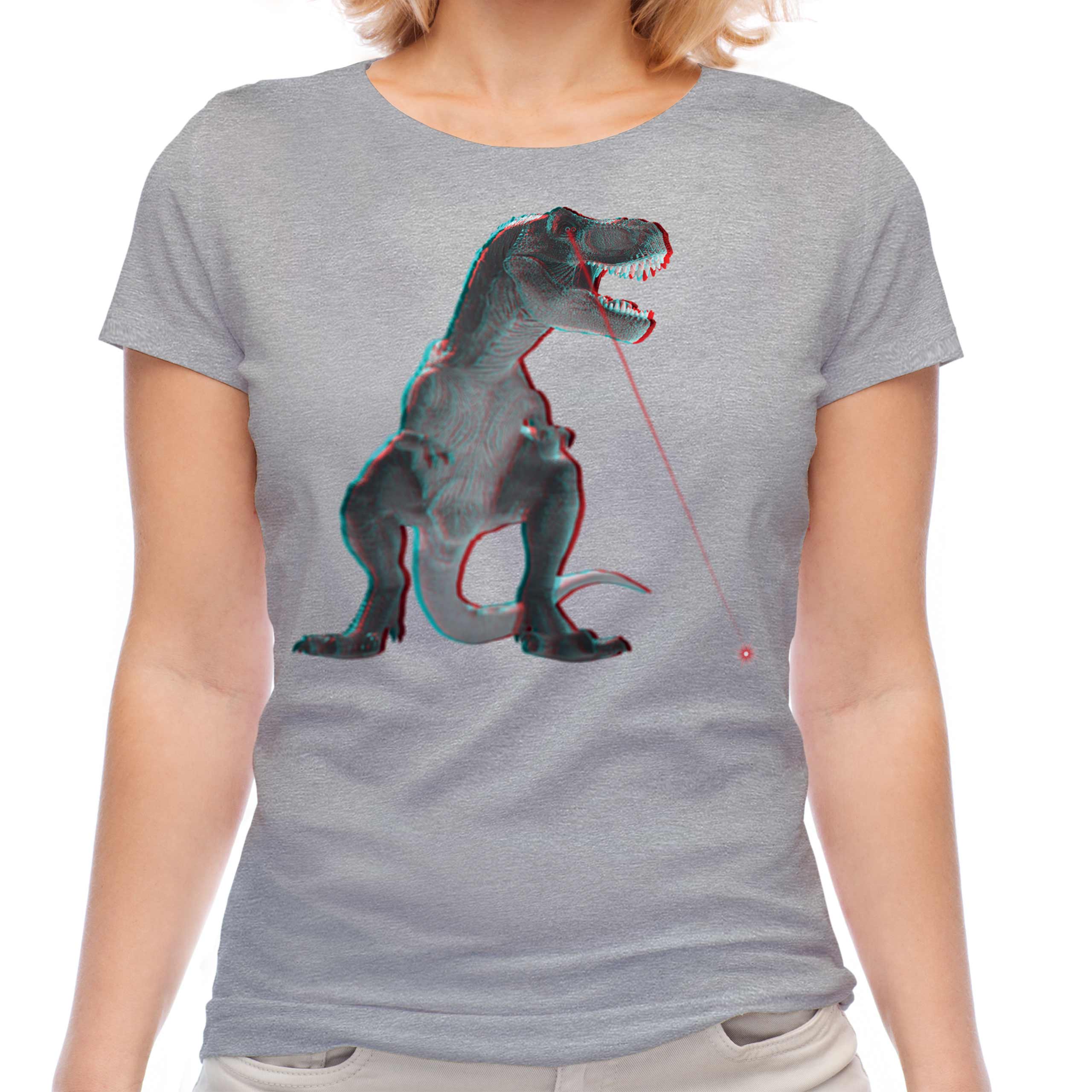 T-REX LASER 3D LADIES T-SHIRT TEE TOP GIFT DINOSAUR SCIENCE FICTION - Picture 12 of 21