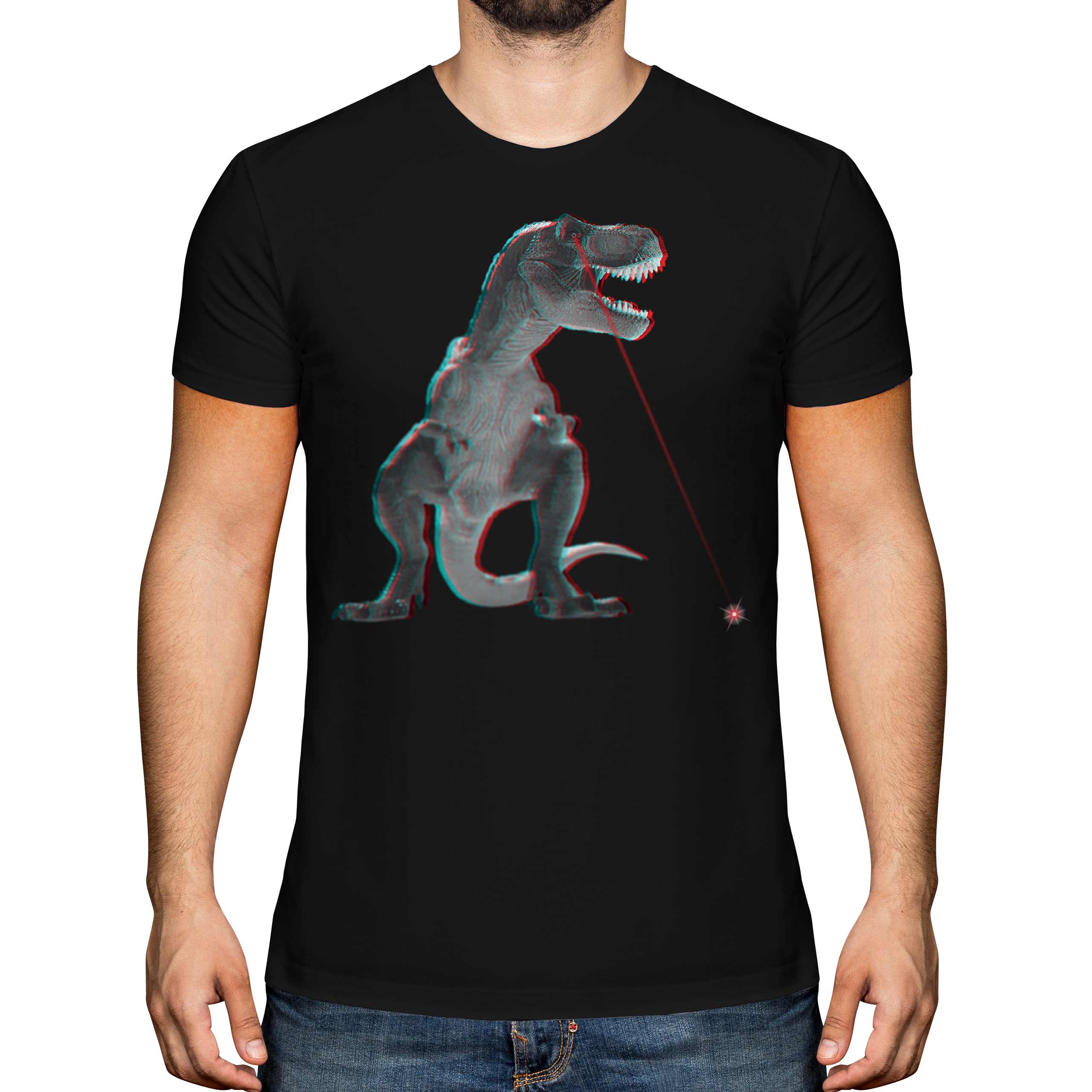 T-REX LASER 3D MENS T-SHIRT TEE TOP GIFT DINOSAUR SCIENCE FICTION