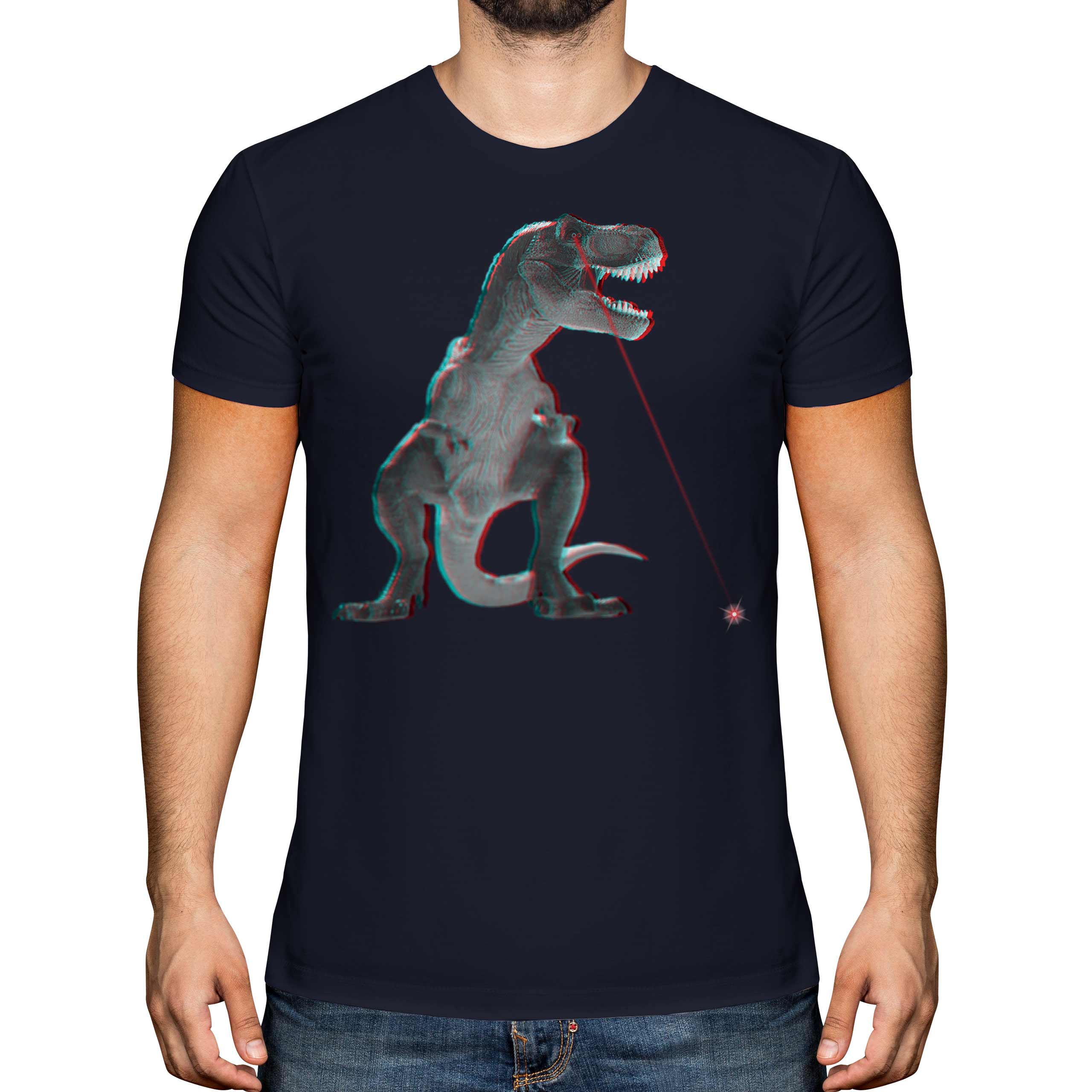 T-REX LASER 3D MENS T-SHIRT TEE TOP GIFT DINOSAUR SCIENCE FICTION