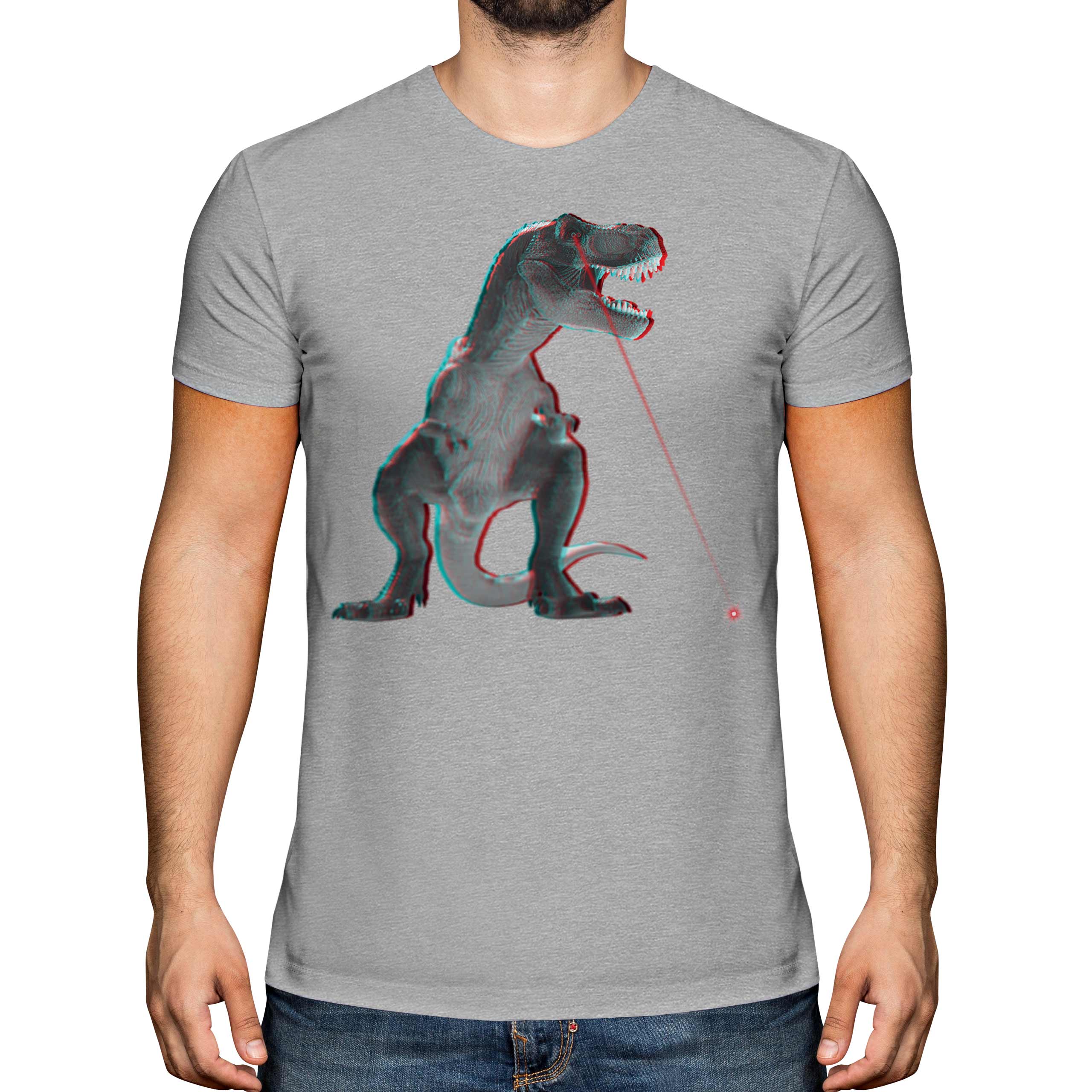 T-REX LASER 3D MENS T-SHIRT TEE TOP GIFT DINOSAUR SCIENCE FICTION