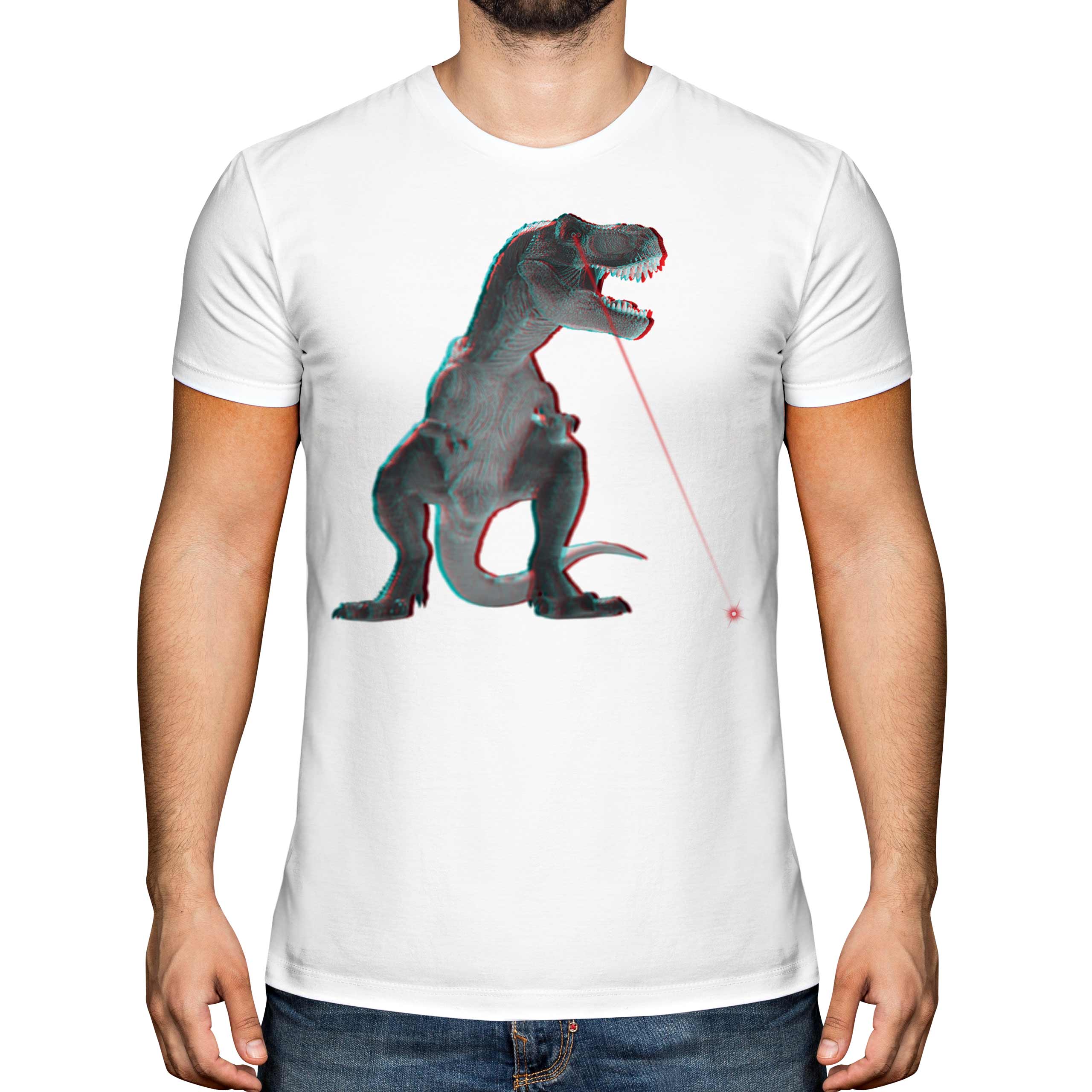 T-REX LASER 3D MENS T-SHIRT TEE TOP GIFT DINOSAUR SCIENCE FICTION