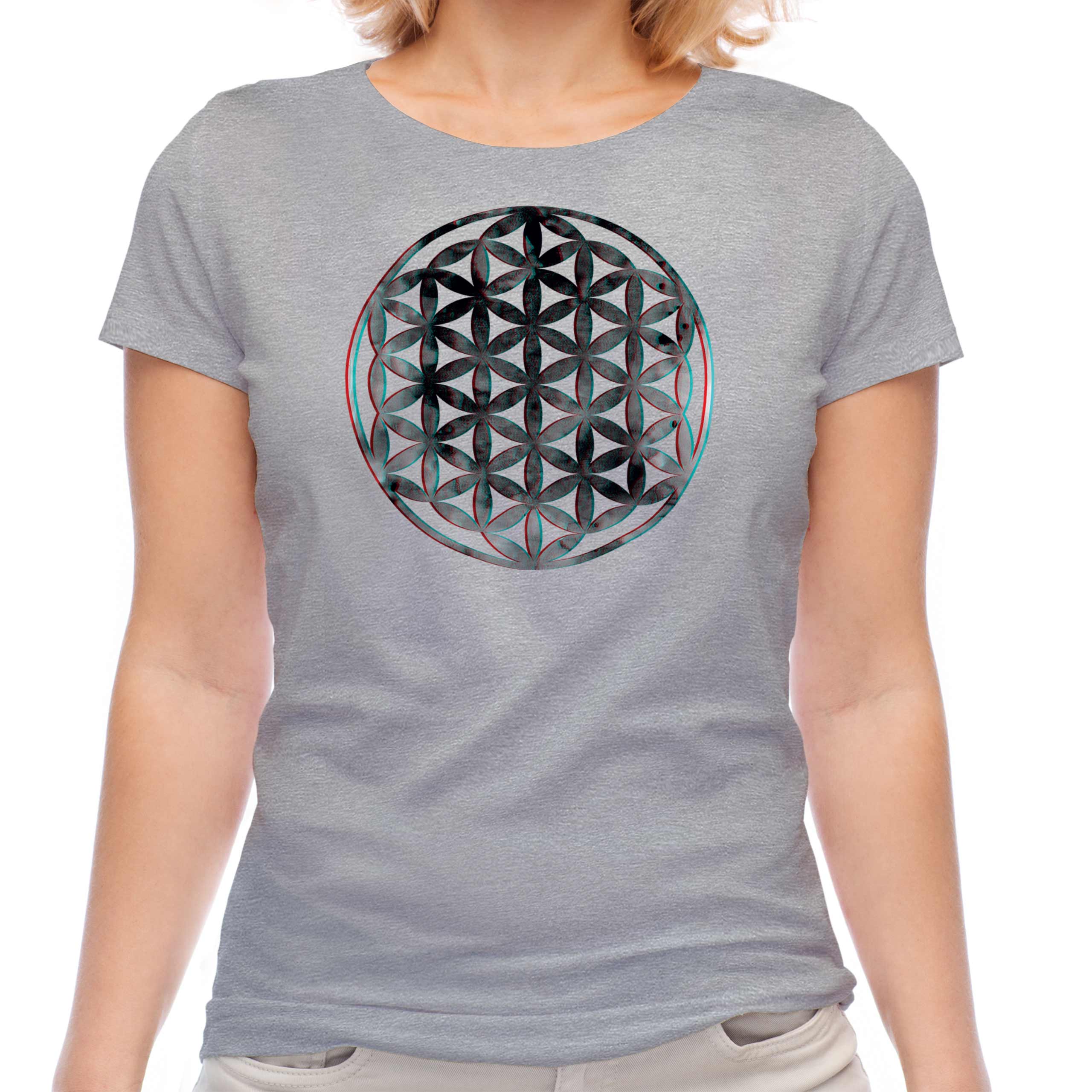 FLOWER OF LIFE 3D LADIES T-SHIRT TEE TOP GIFT SYMBOL PAGAN