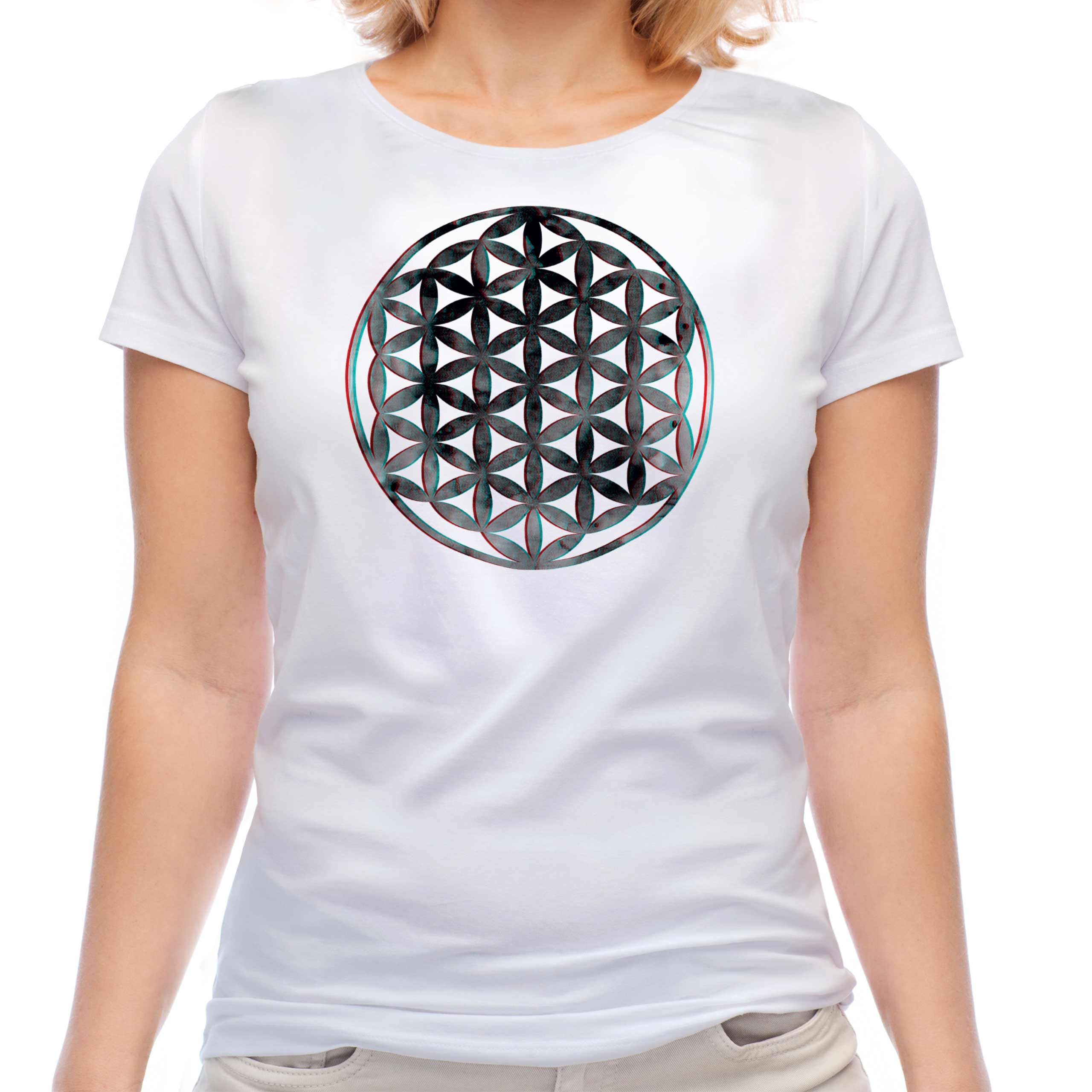 FLOWER OF LIFE 3D LADIES T-SHIRT TEE TOP GIFT SYMBOL PAGAN