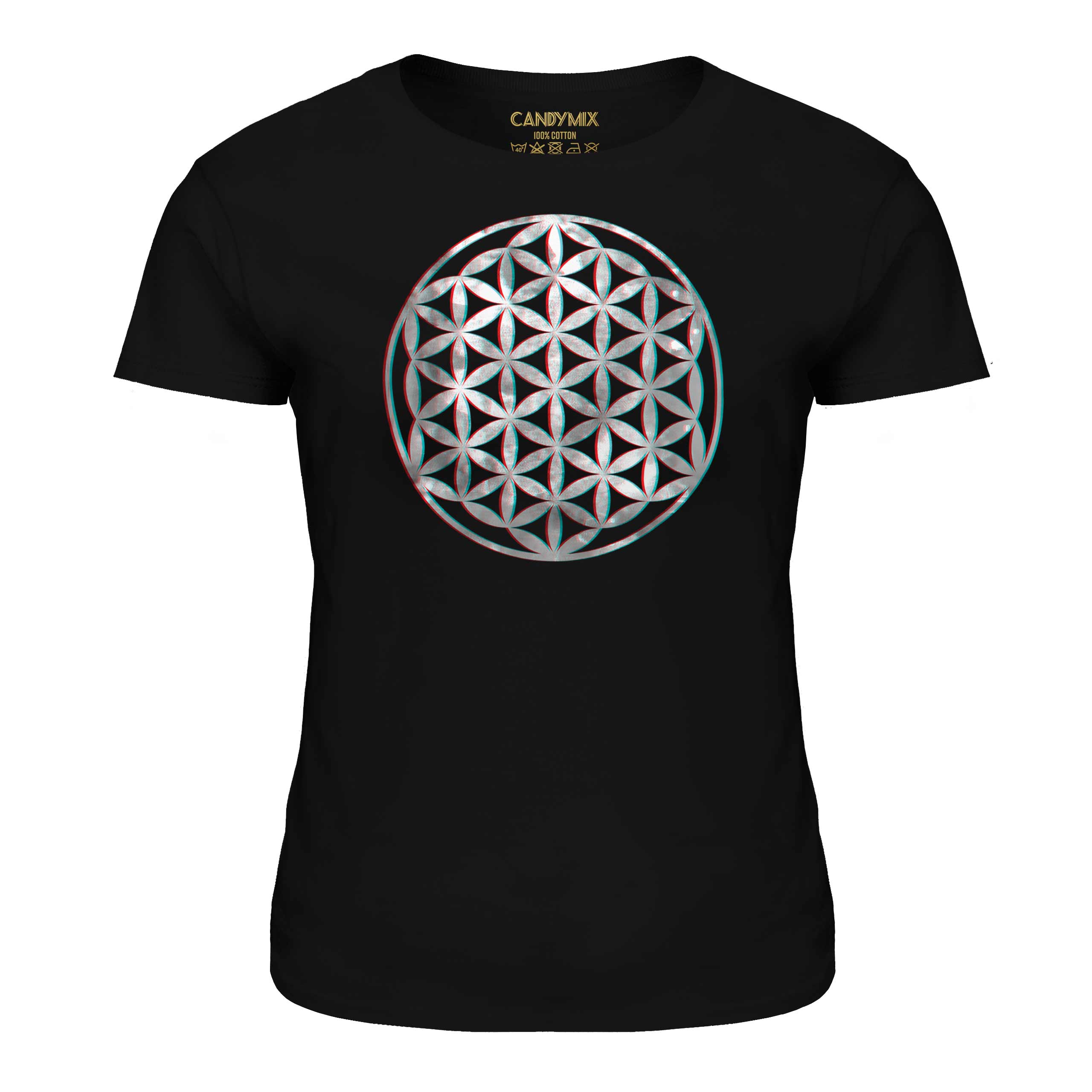 FLOWER OF LIFE 3D LADIES T-SHIRT TEE TOP GIFT SYMBOL PAGAN