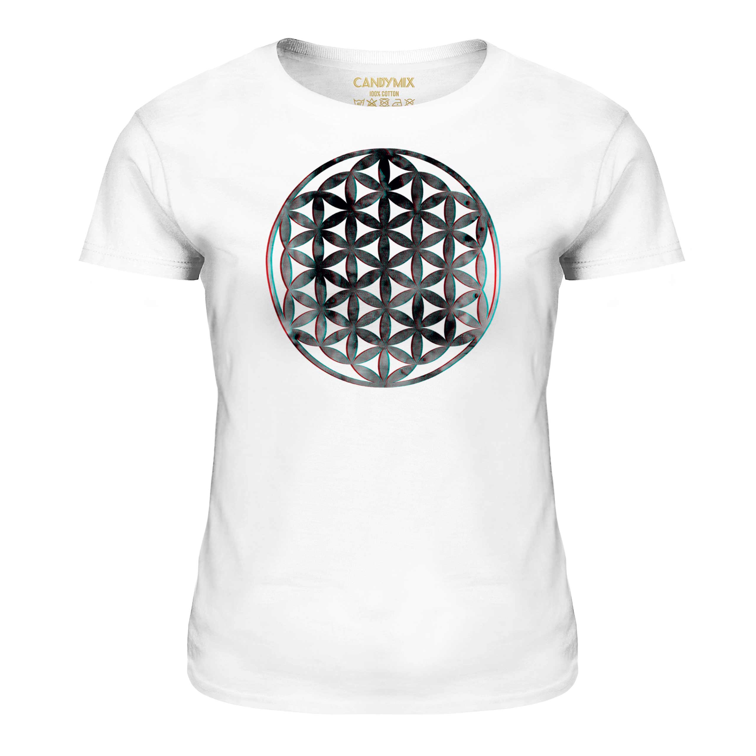 FLOWER OF LIFE 3D LADIES T-SHIRT TEE TOP GIFT SYMBOL PAGAN