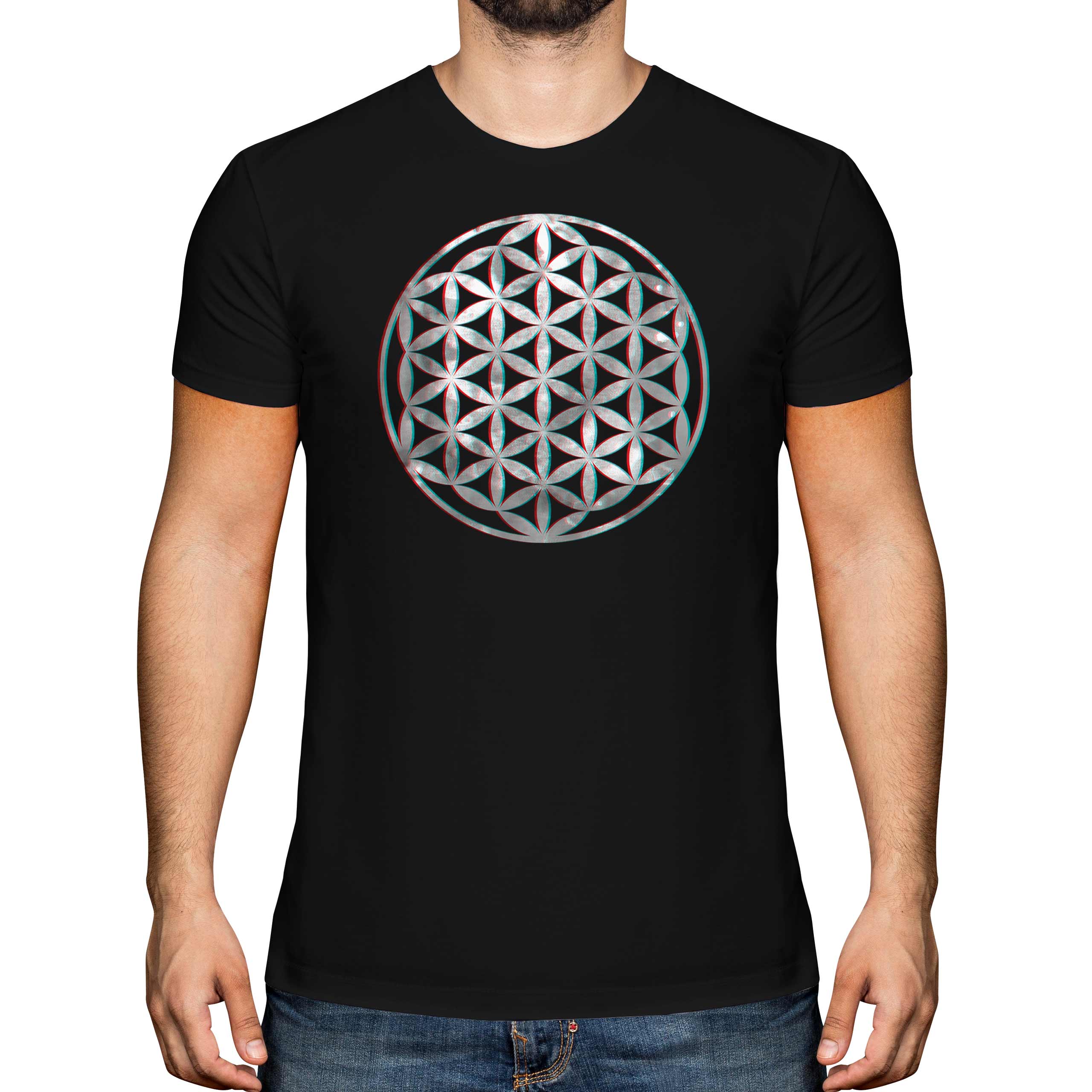 FLOWER OF LIFE 3D MENS T-SHIRT TEE TOP GIFT SYMBOL PAGAN