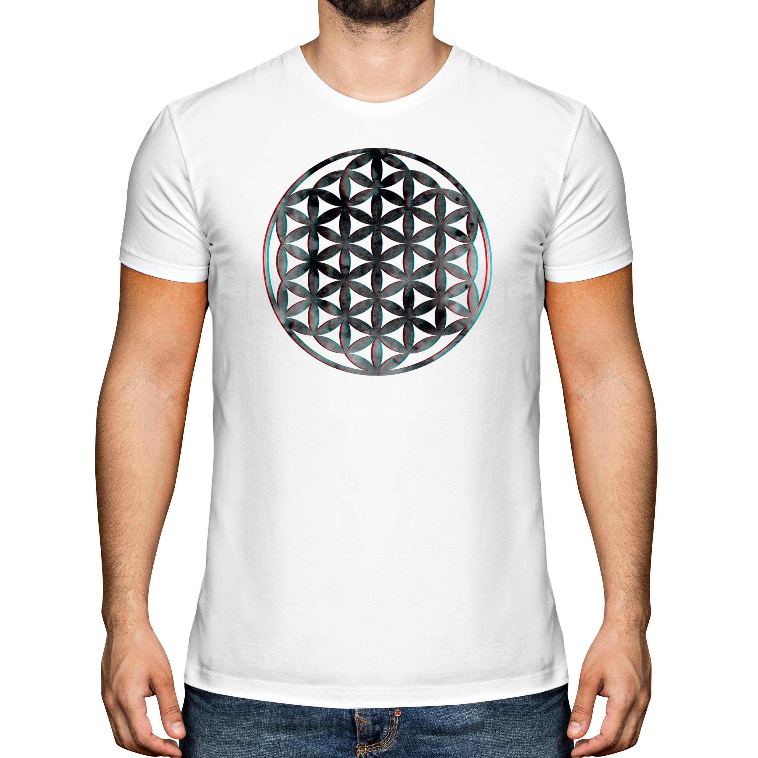 FLOWER OF LIFE 3D MENS T-SHIRT TEE TOP GIFT SYMBOL PAGAN