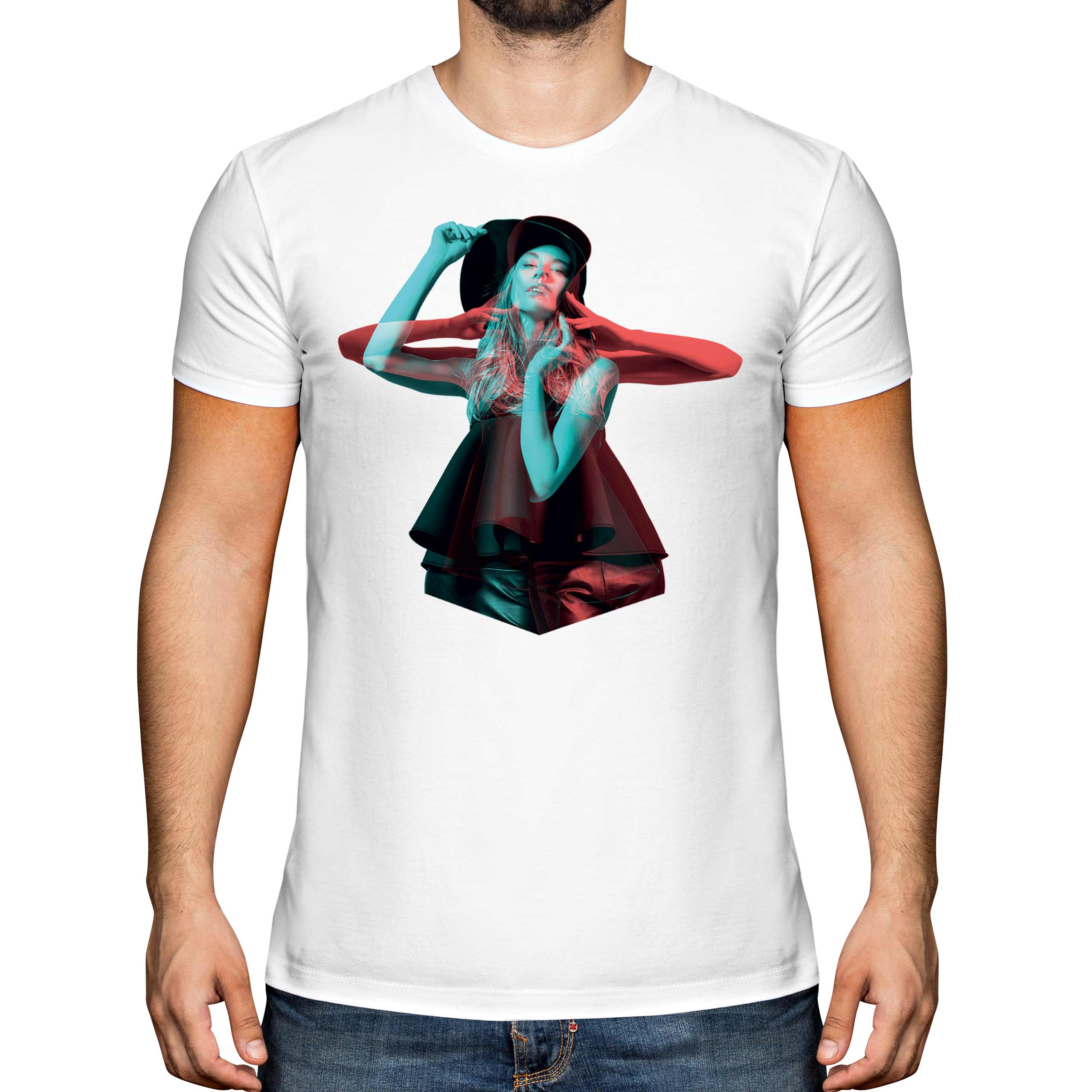 FASHION MODEL STEREOSCOPIC MENS T-SHIRT TEE TOP GIFT 3D ILLUSION