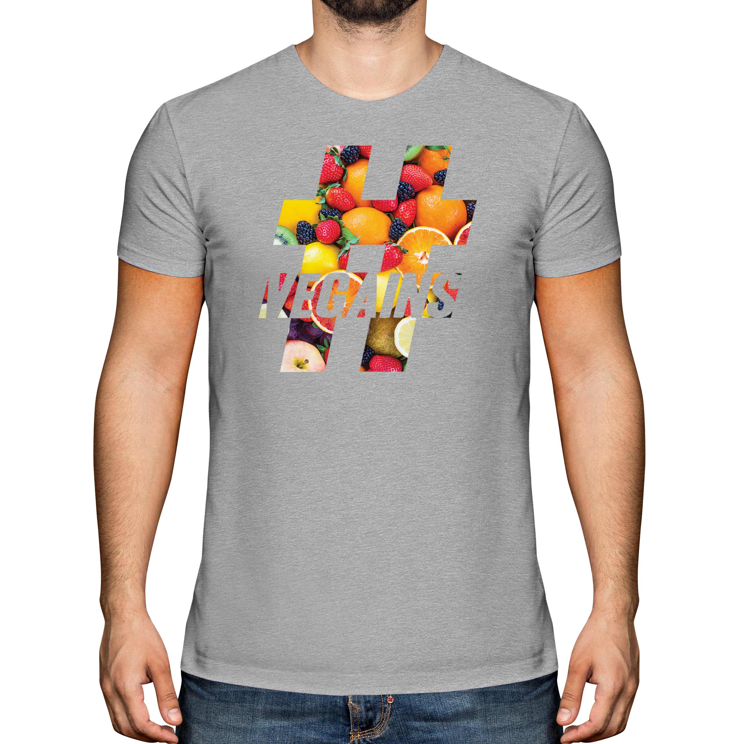 Hashtag Vegains Uomo T-Shirt Regalo per Vegani Cibo - Foto 12 di 21