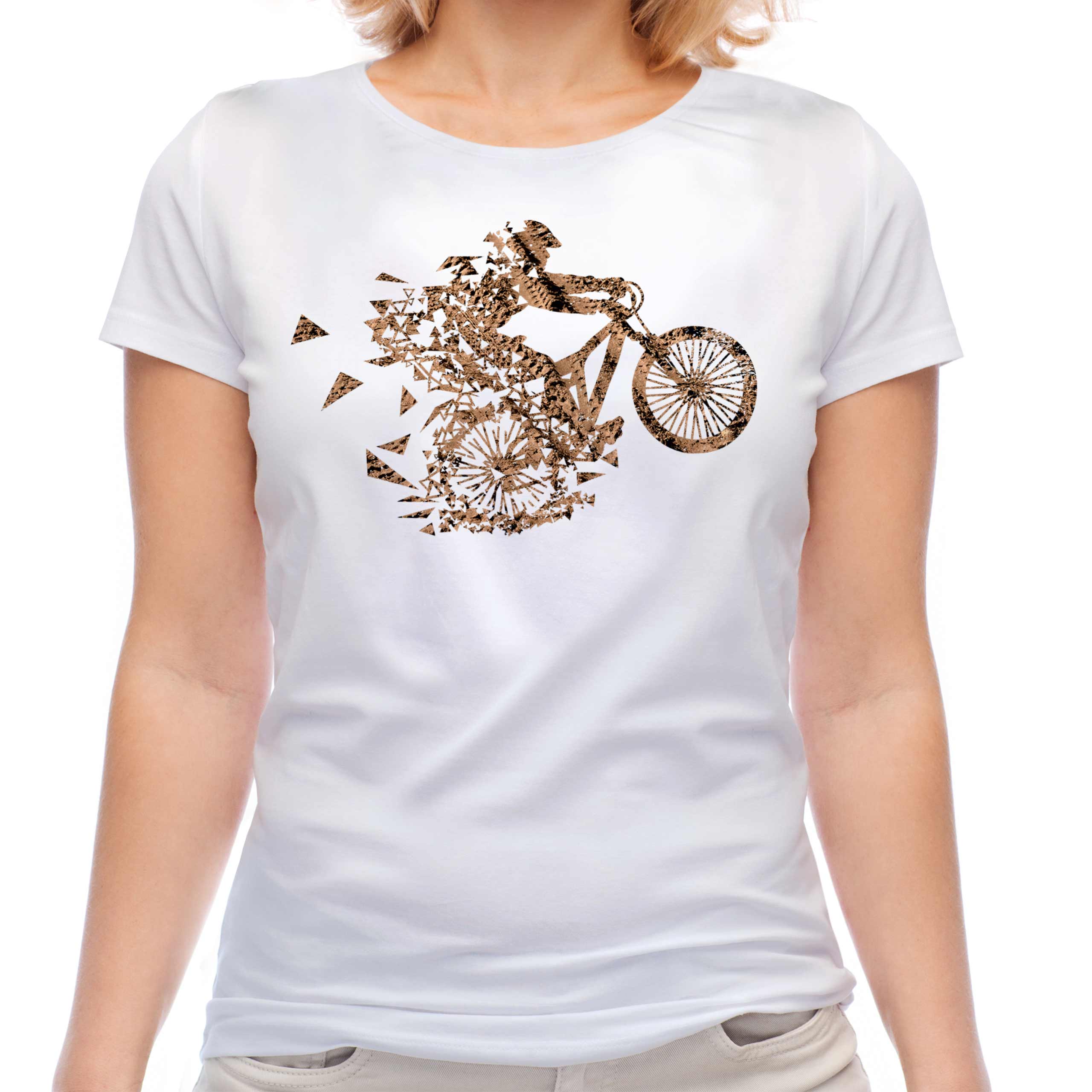 T-shirt VTT Downhill Evolution Femme – Cadeau VTT, Slim, Coton, Plusieurs Tailles