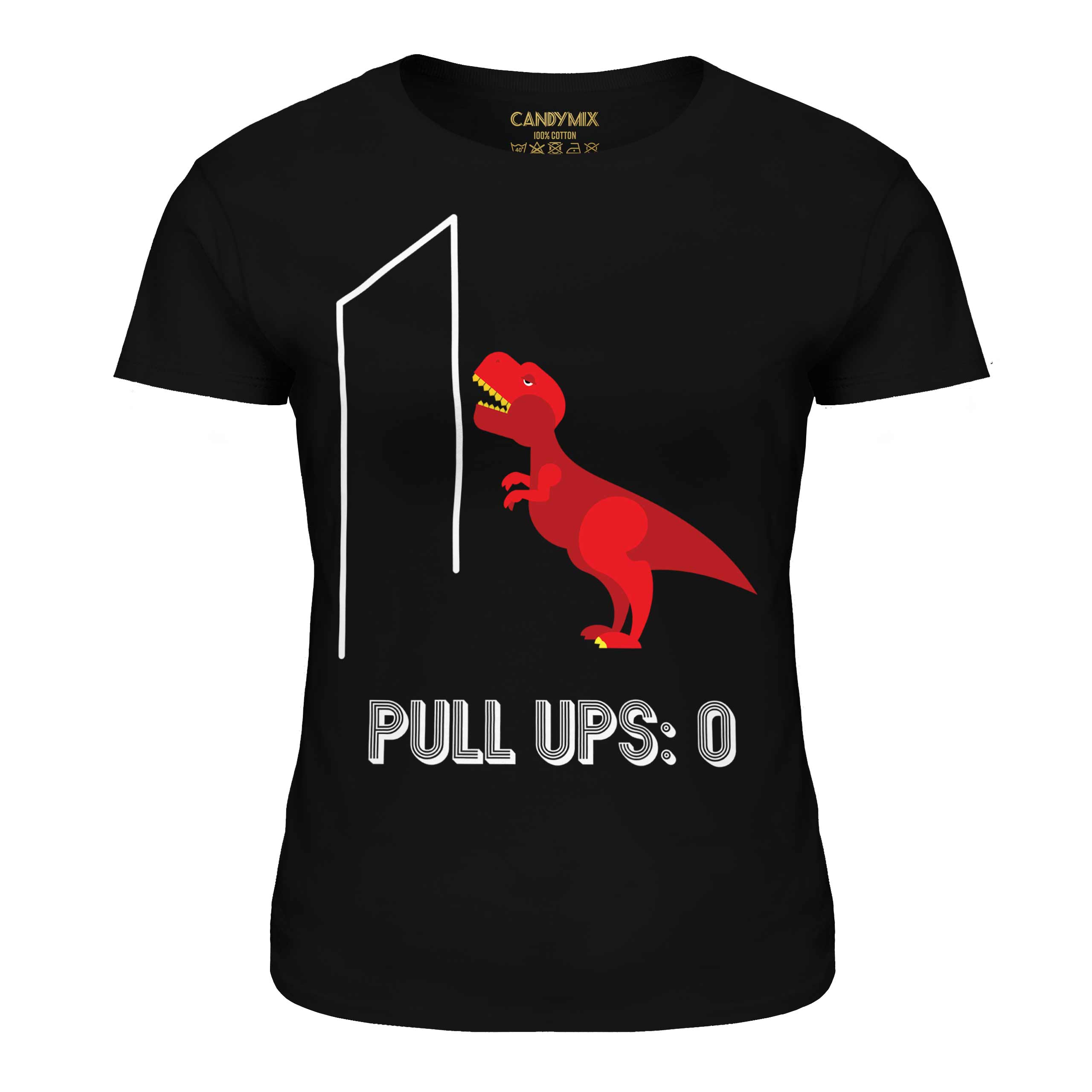 T-REX PULL UPS LADIES T-SHIRT TEE TOP GIFT FUNNY DINOSAUR - Picture 8 of 21