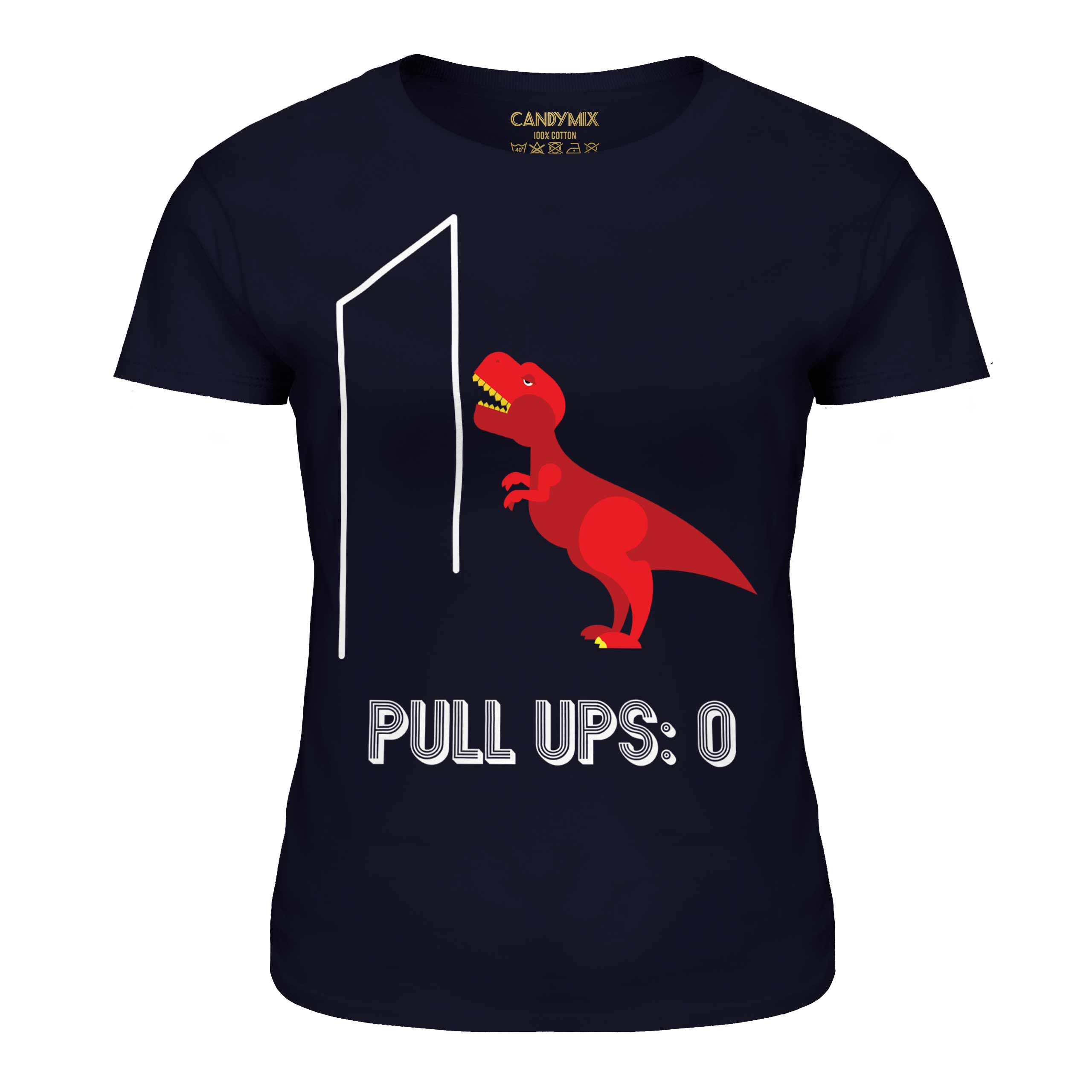 T-REX PULL UPS LADIES T-SHIRT TEE TOP GIFT FUNNY DINOSAUR - Picture 18 of 21