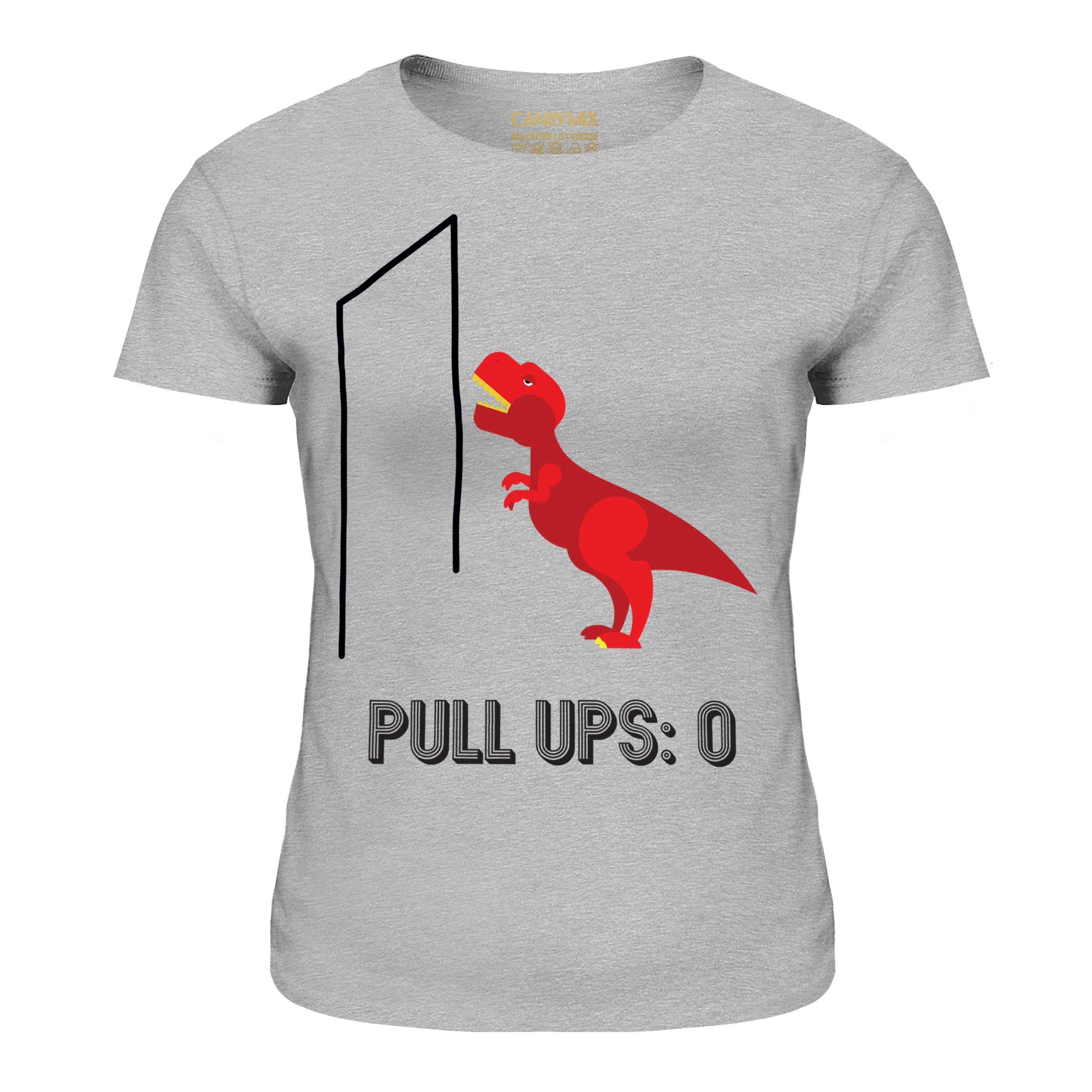 T-REX PULL UPS LADIES T-SHIRT TEE TOP GIFT FUNNY DINOSAUR - Picture 13 of 21