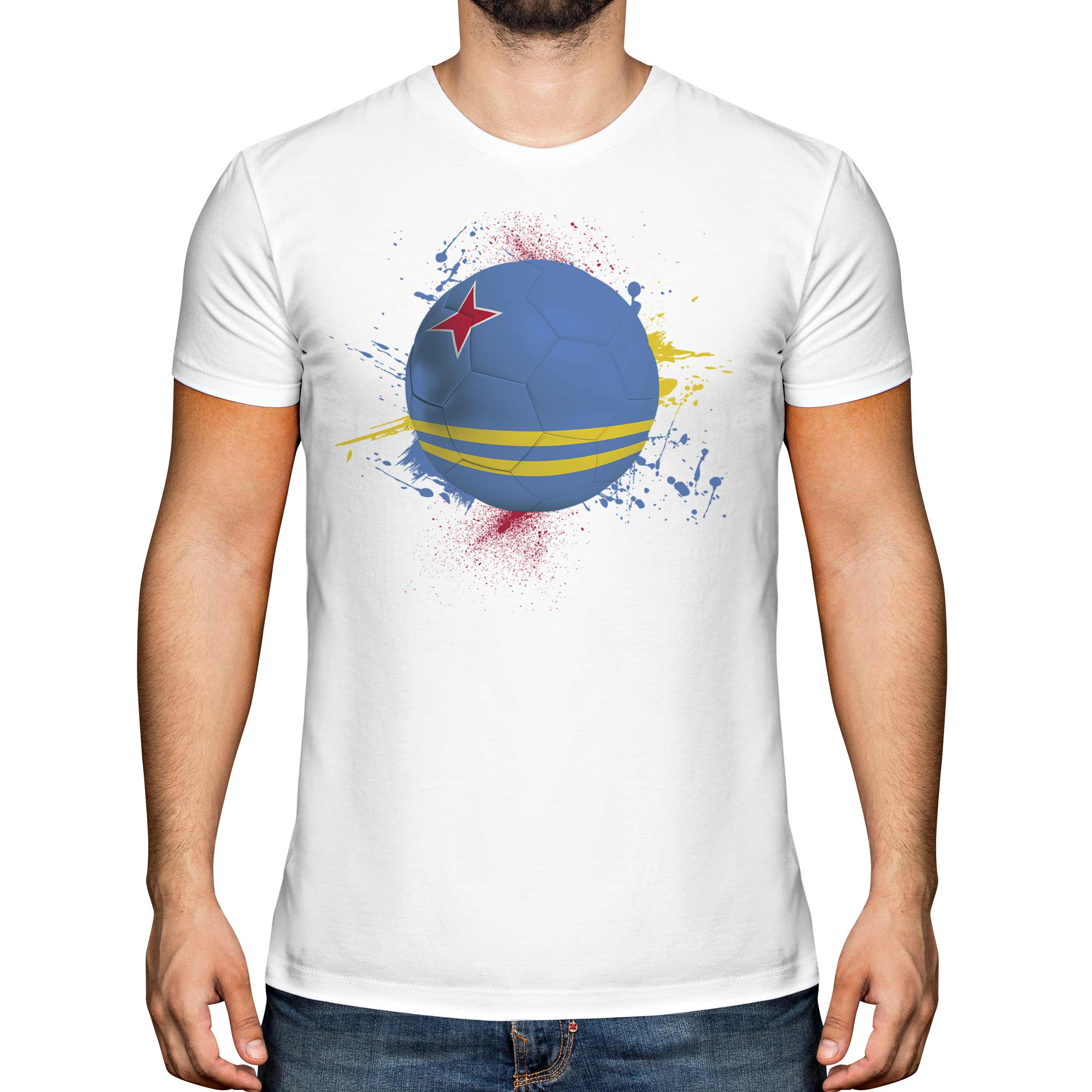 Aruba Football Hommes T-Shirt Cadeau Coupe Du Monde Sport - Picture 2 of 21