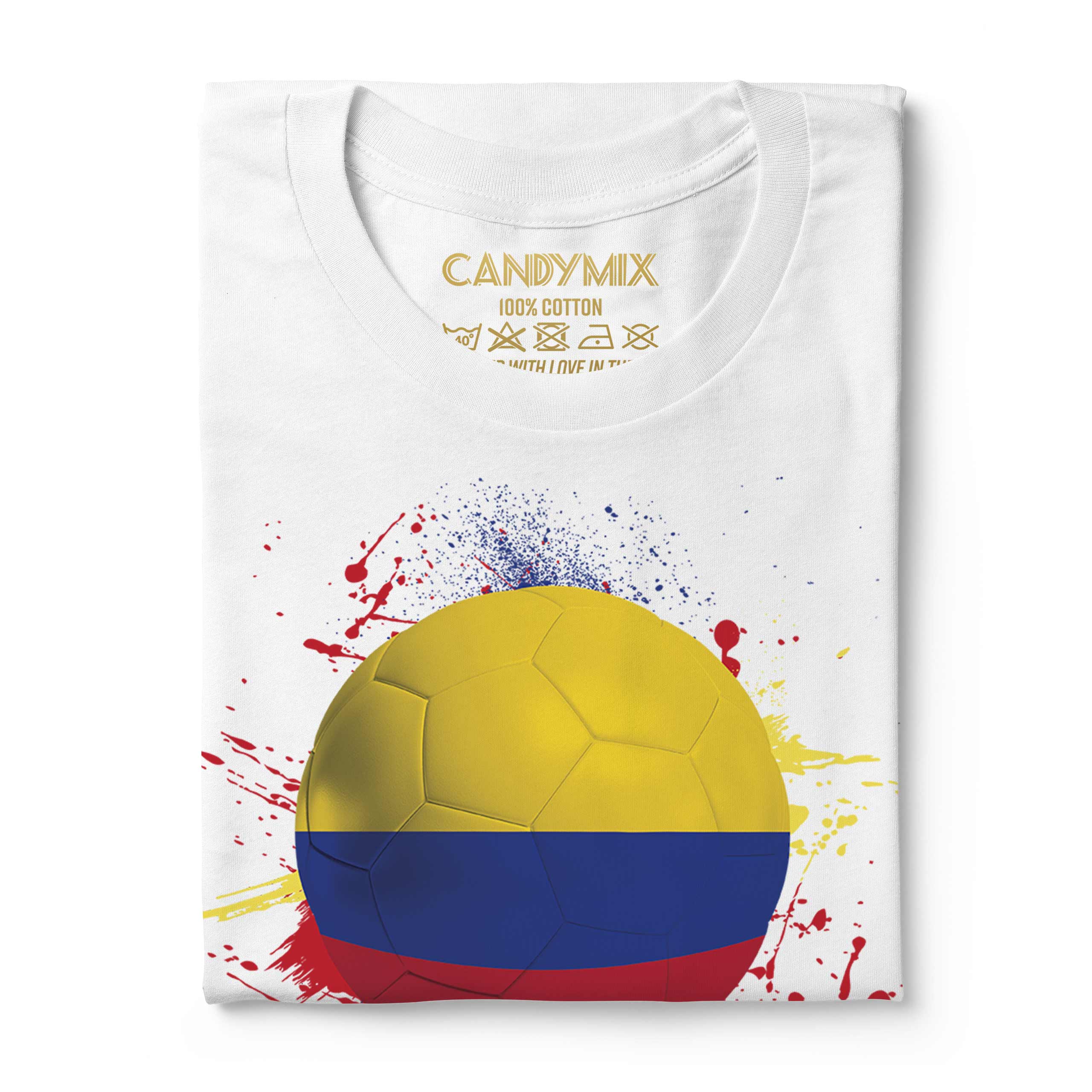 T-shirt Columbia Drapeau Colombien Pour Hommes - 100% Coton, Jour De Football, Neuf Sans étiquette