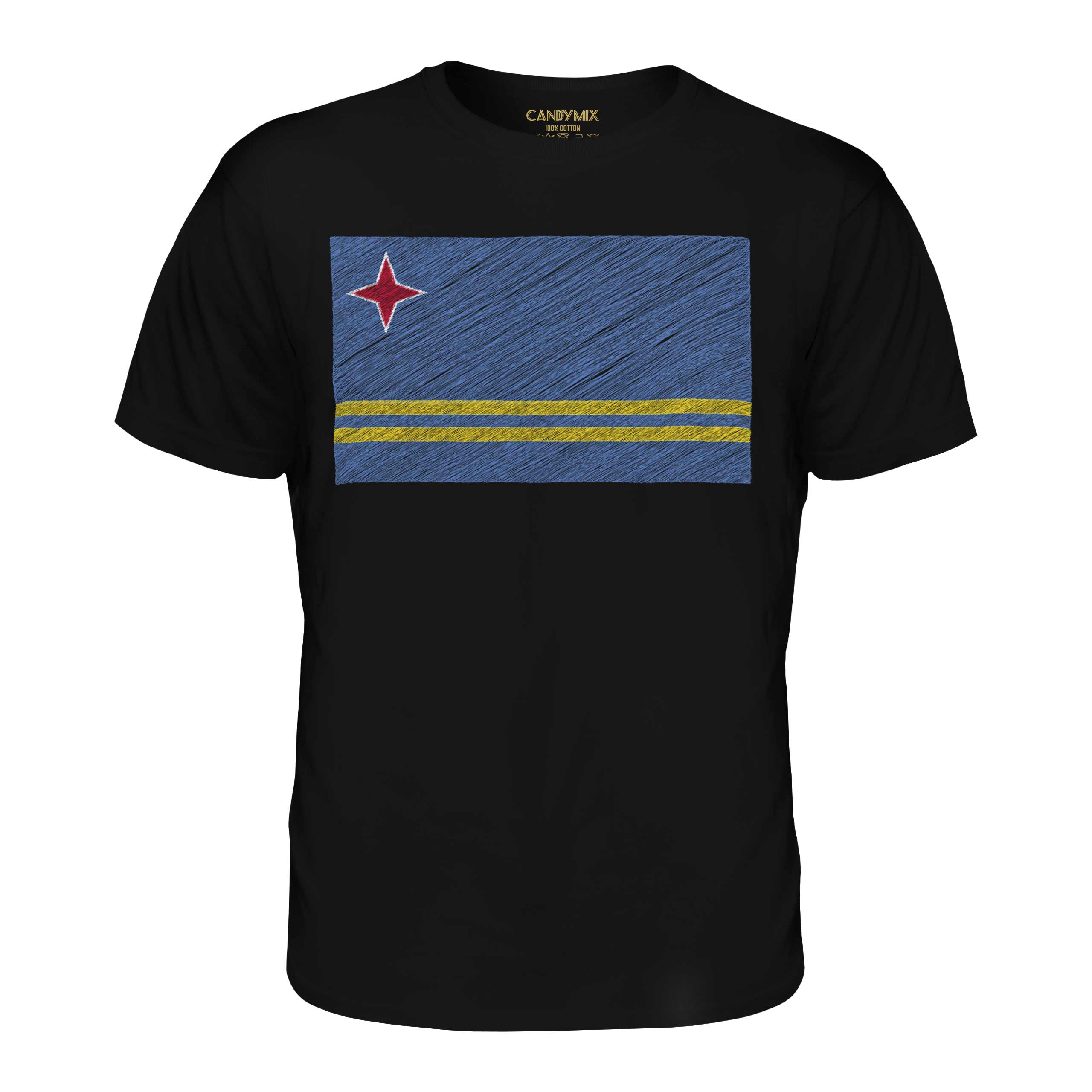 ARUBA SCRIBBLE FLAG MENS T-SHIRT TEE TOP GIFT ARUBAN FOOTBALL - Picture 8 of 21