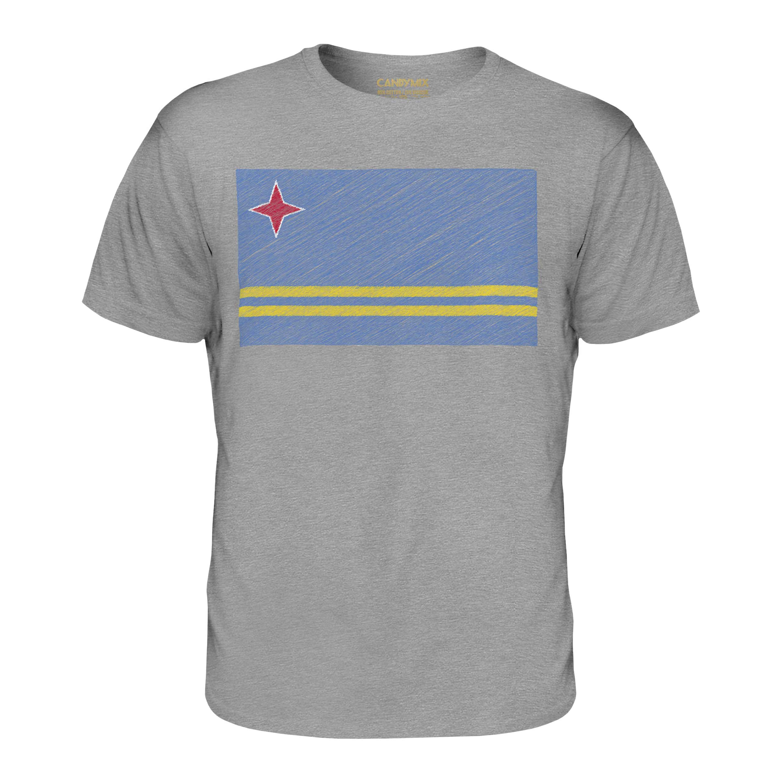 ARUBA SCRIBBLE FLAG MENS T-SHIRT TEE TOP GIFT ARUBAN FOOTBALL - Picture 13 of 21