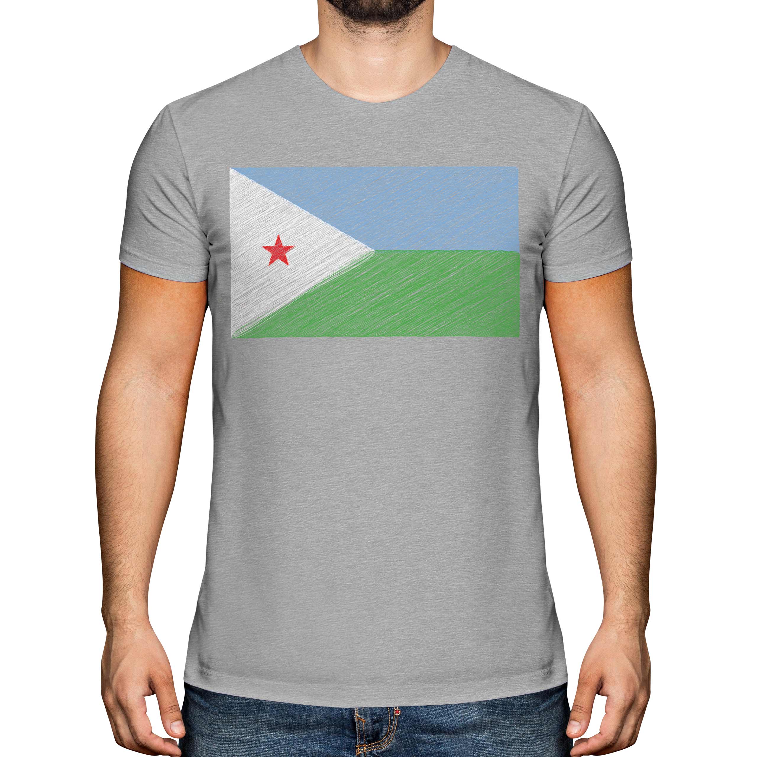 DJIBOUTI SCRIBBLE FLAG MENS T-SHIRT TEE TOP GIFT J?B?T? DJIBOUTI