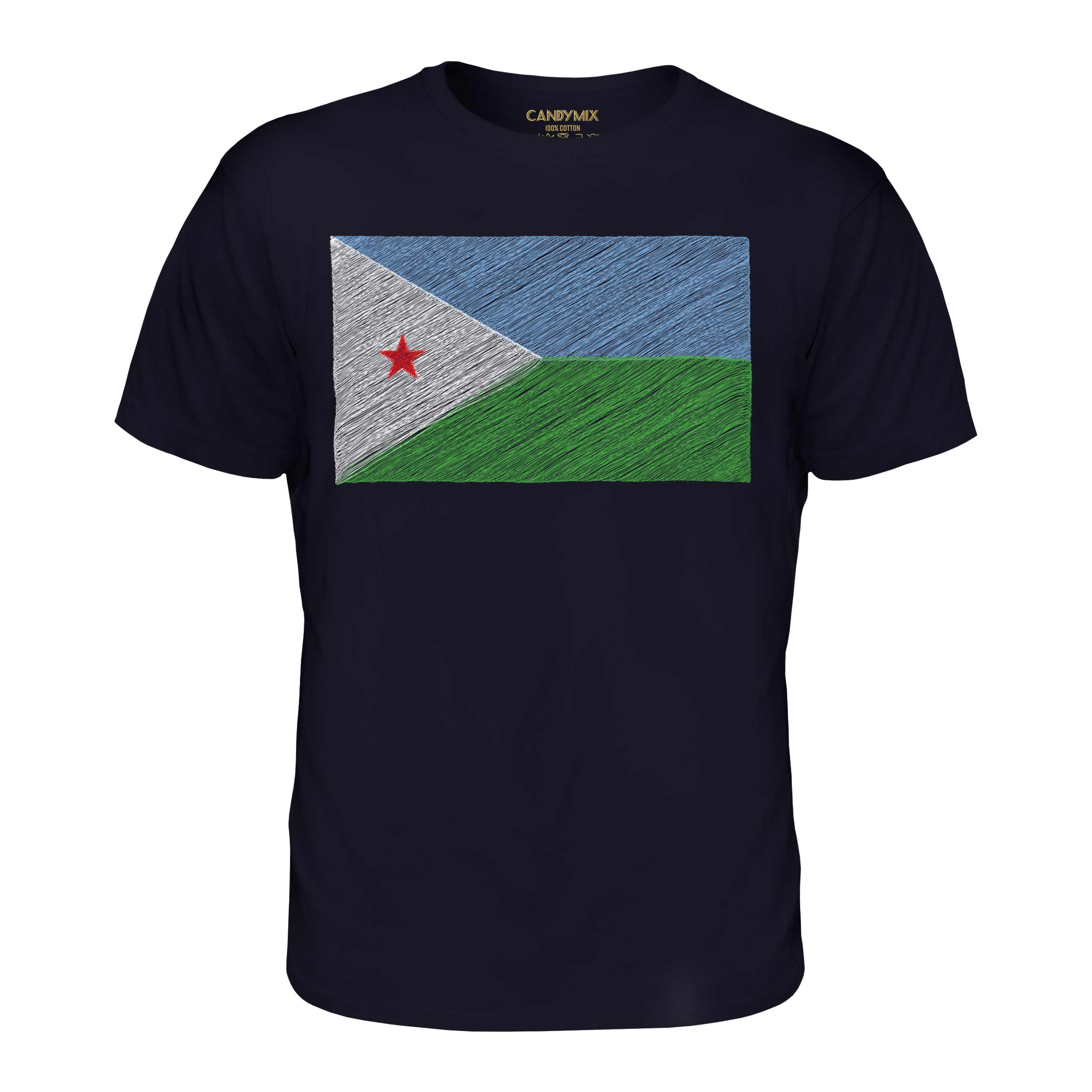 DJIBOUTI SCRIBBLE FLAG MENS T-SHIRT TEE TOP GIFT J?B?T? DJIBOUTI