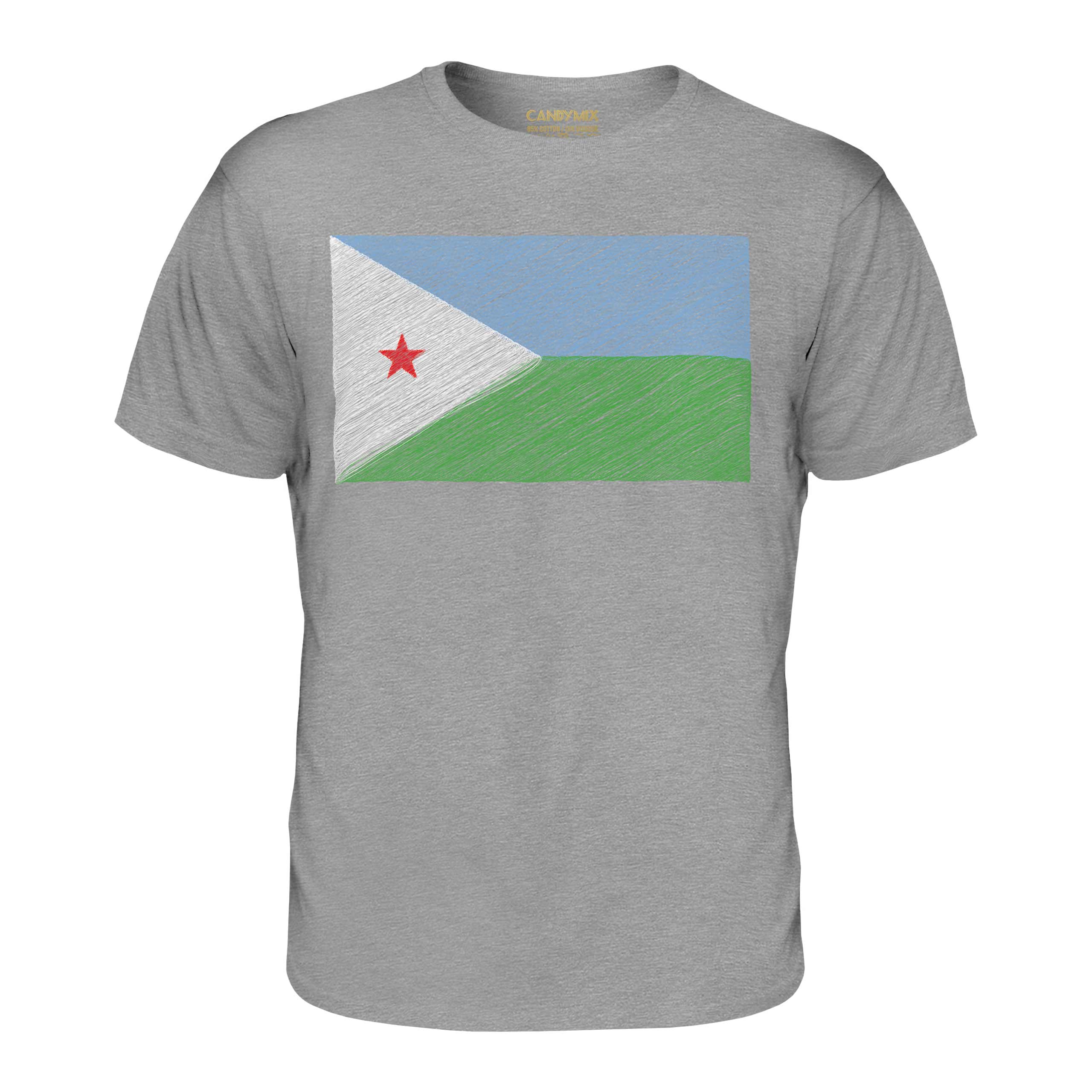 DJIBOUTI SCRIBBLE FLAG MENS T-SHIRT TEE TOP GIFT J?B?T? DJIBOUTI