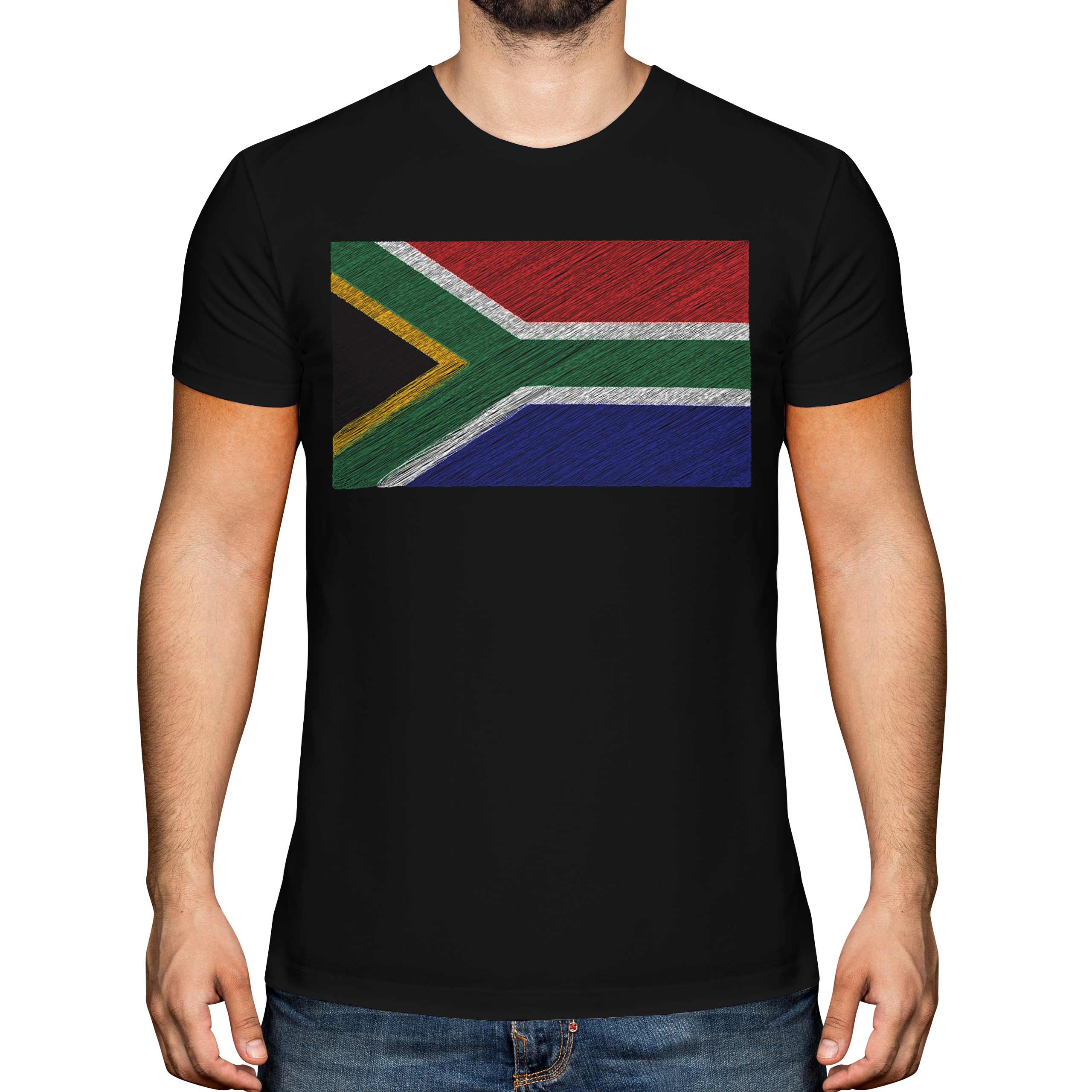 SOUTH AFRICA SCRIBBLE FLAG MENS T-SHIRT TEE TOP GIFTSUID-AFRIKA AFRICAN 