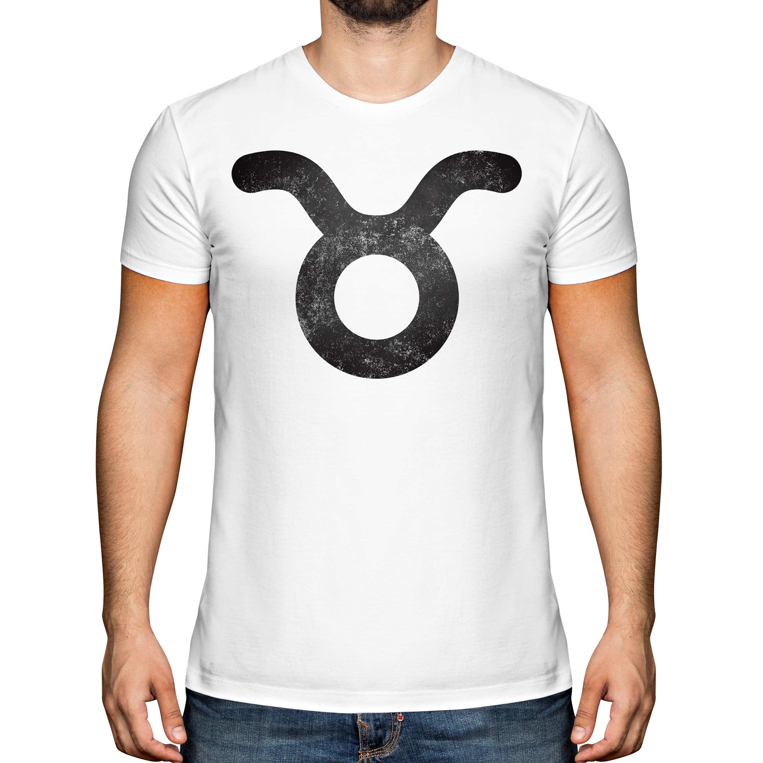 TAURUS ZODIAC SIGN DISTRESSED PRINT MENS T-SHIRT VINTAGE STYLE DESIGN TOP GIFT