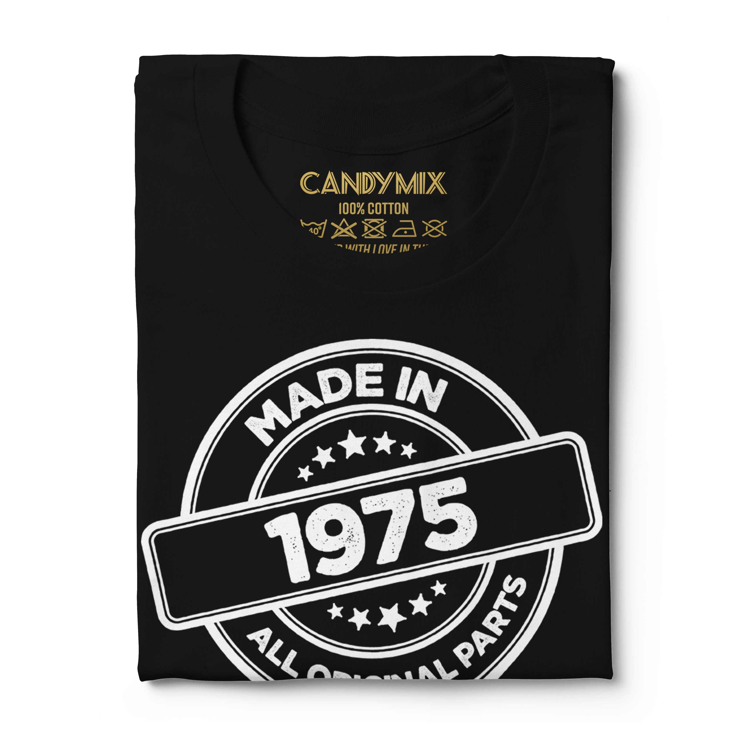 T-shirt Drôle 47e Anniversaire Pour Homme - Fabriqué En 1975, 100% Coton, Neuf
