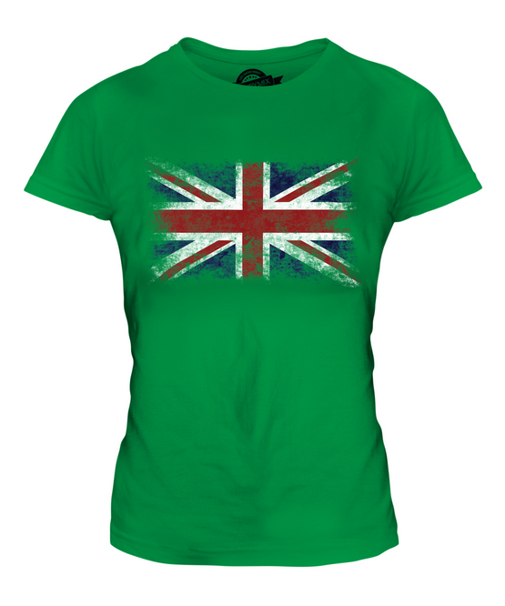 Union Jack Distressed Flag Women's T-Shirt - Great Britain UK Flag Graphic Tee, 100% Cotton 10 thumbnail image