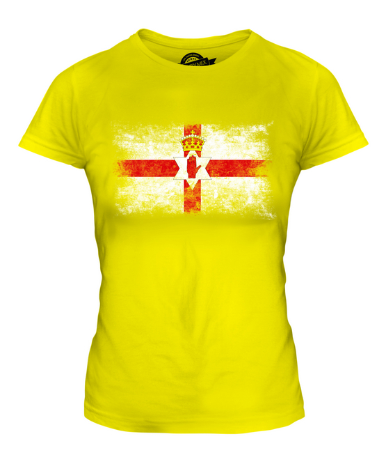 Ladies T-Shirt I LOVE NORTHERN IRELAND Football Heart Flag New 
